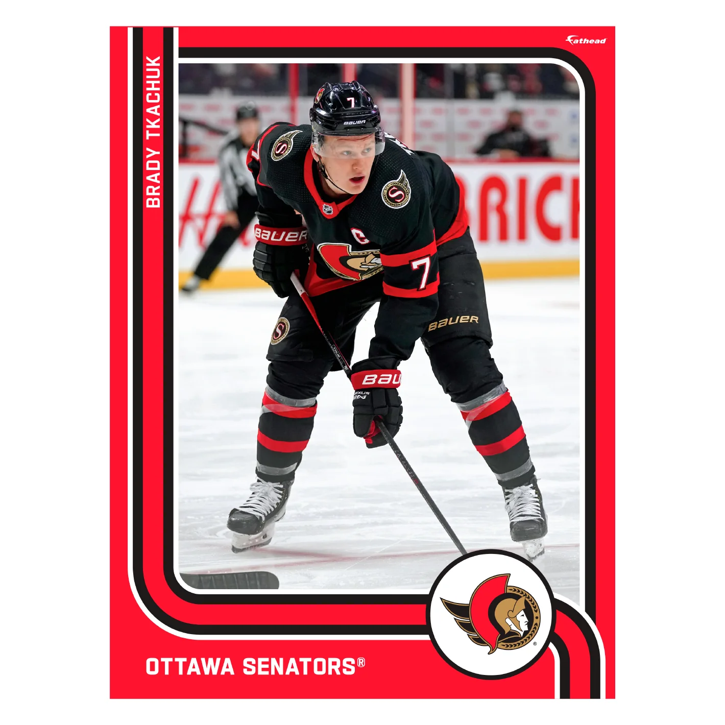 Brady Tkachuk - Peel & Stick Poster - Official NHL - Ottawa Senators - Reusable Vinyl Wall Decal - Image 3