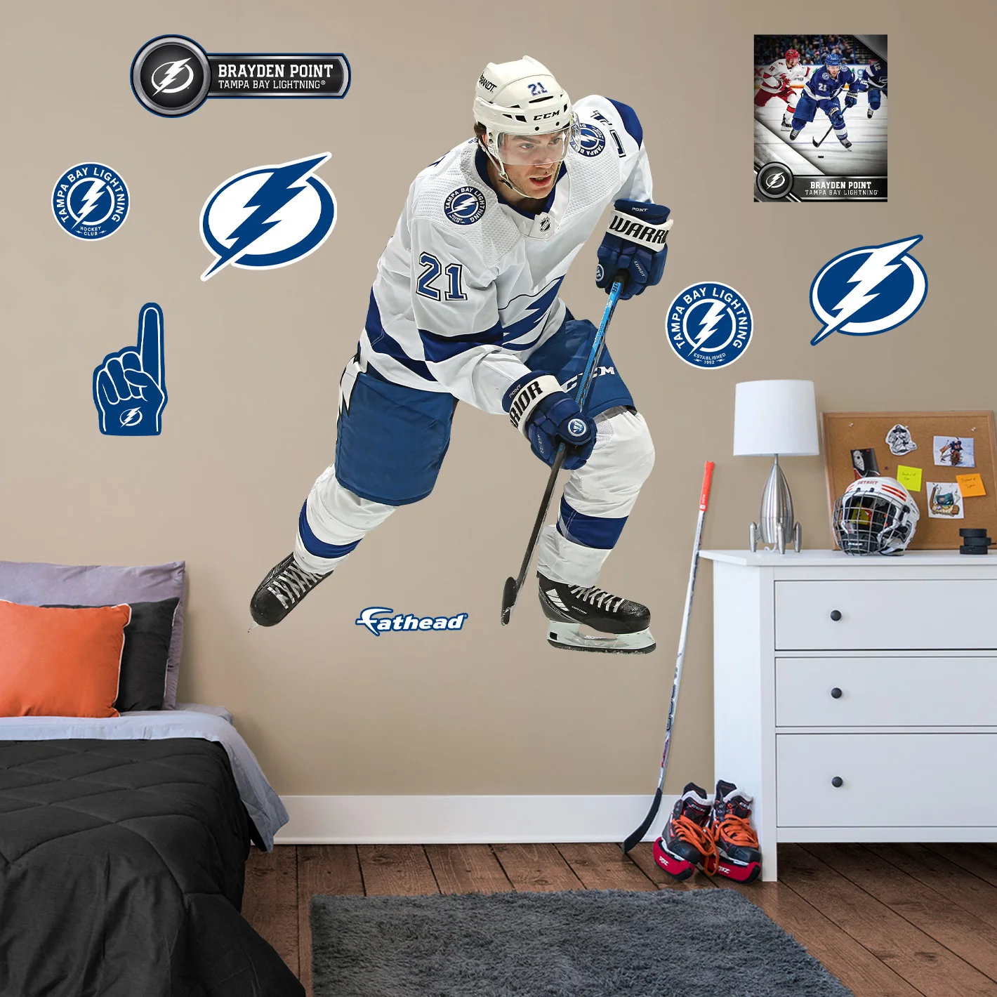 Brayden Point - RealBig Collection - Official NHL - Tampa Bay Lightning - Reusable Vinyl Wall Decals #2