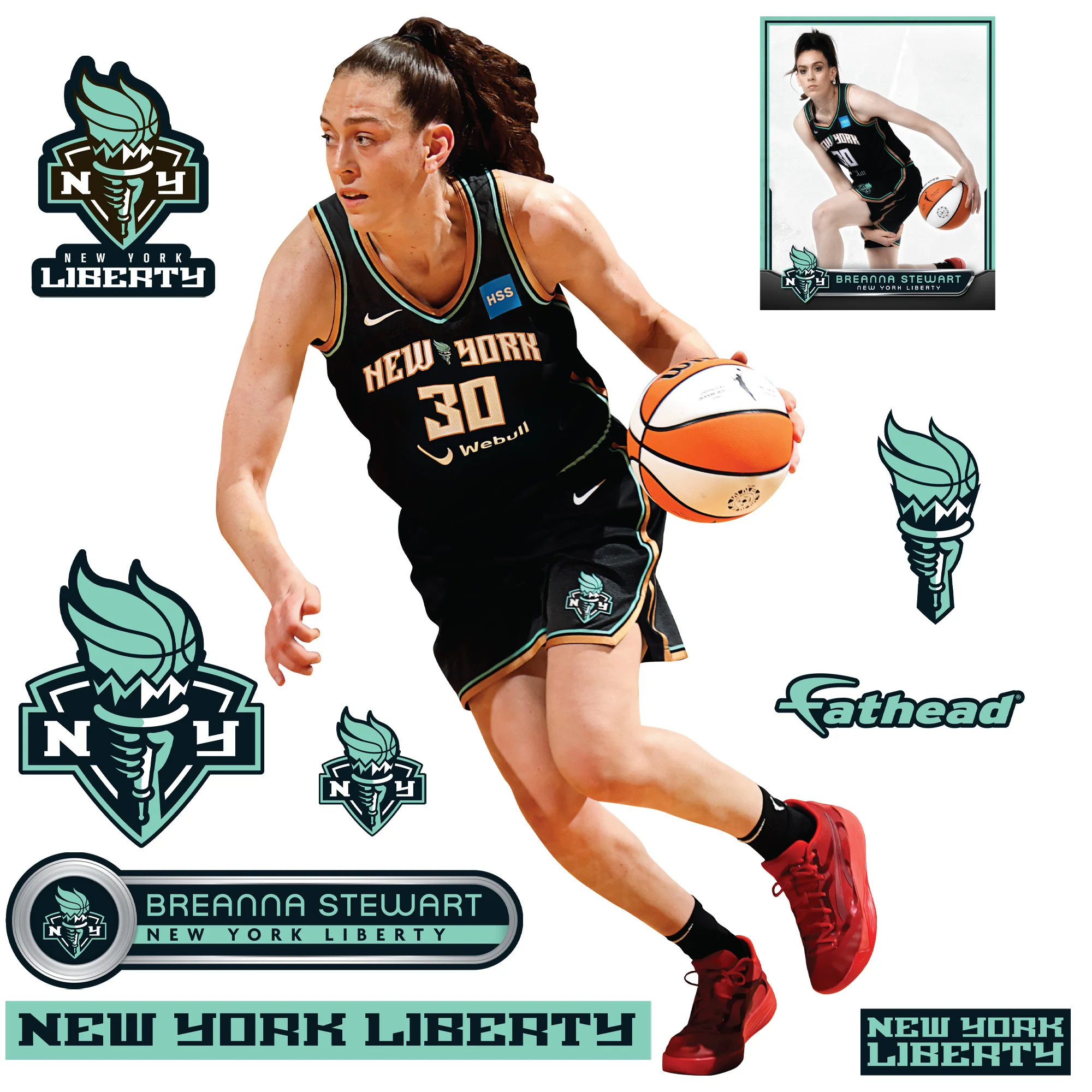 Breanna Stewart - RealBig Collection - Official WNBA - New York Liberty - Reusable Vinyl Wall Decals - Image 3