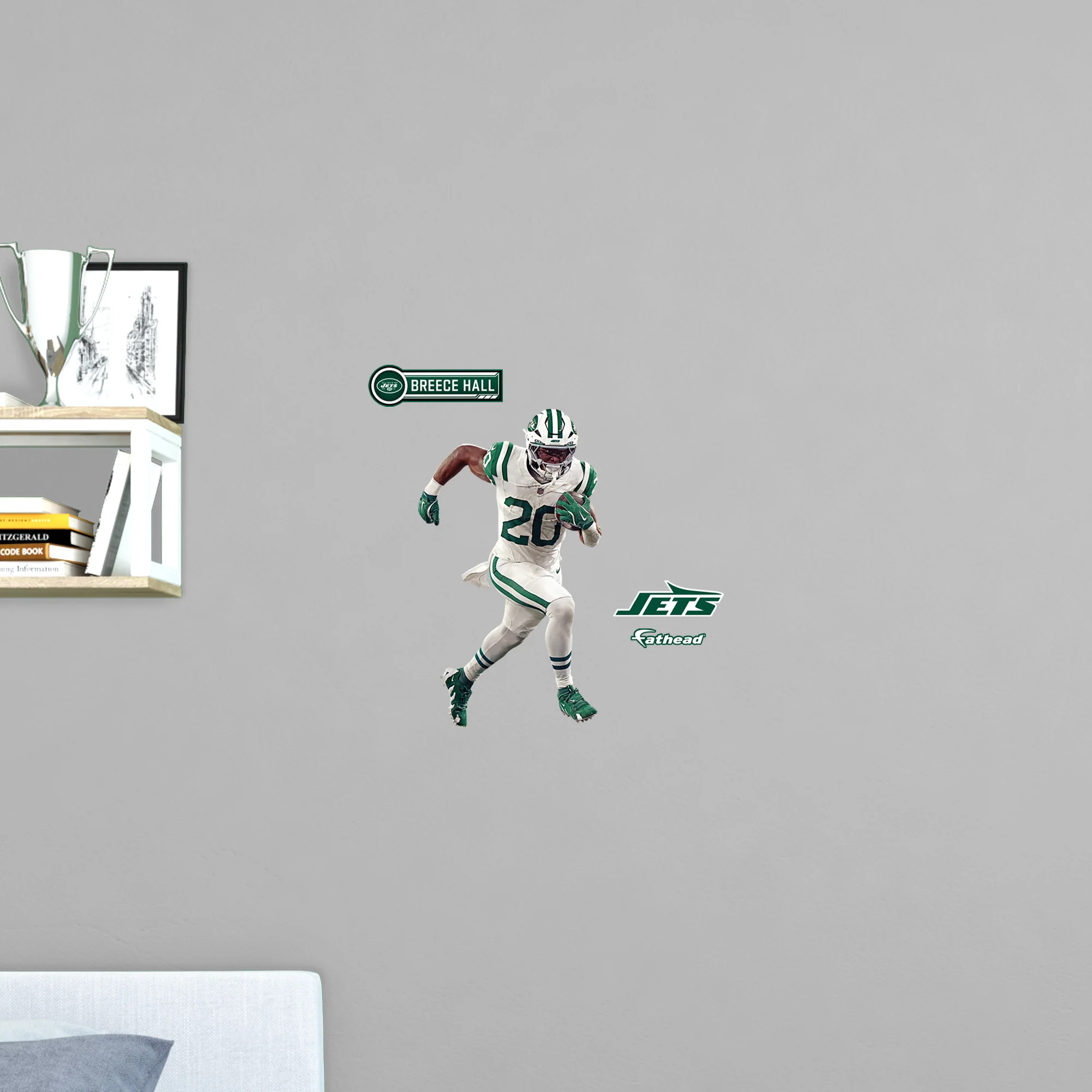 Breece Hall - RealBig Throwback Collection - Official NFL - New York Jets - Reusable Vinyl Wall Decals #2 - Image 7
