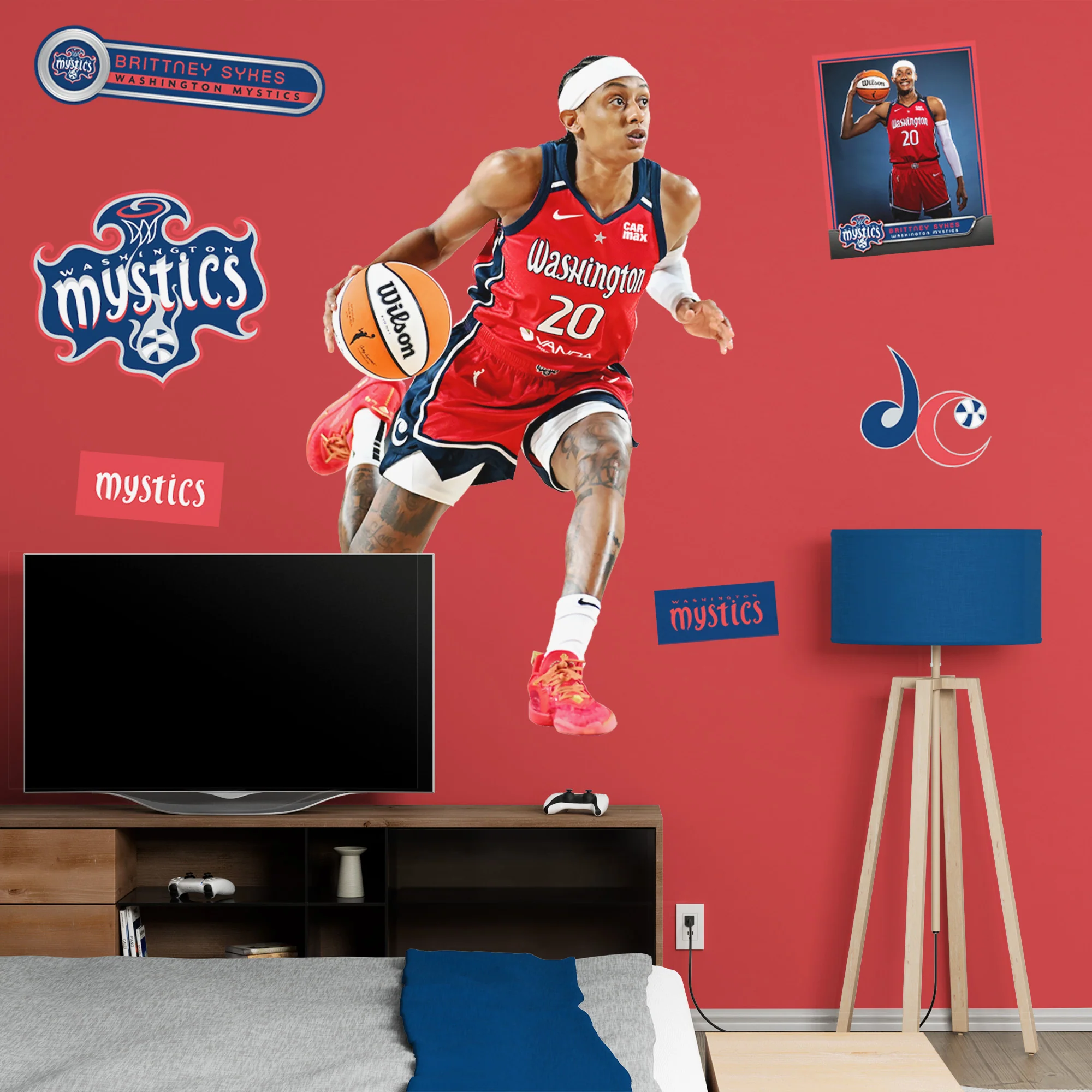 Brittney Sykes - RealBig Collection - Official WNBA - Washington Mystics - Reusable Vinyl Wall Decals - Image 3