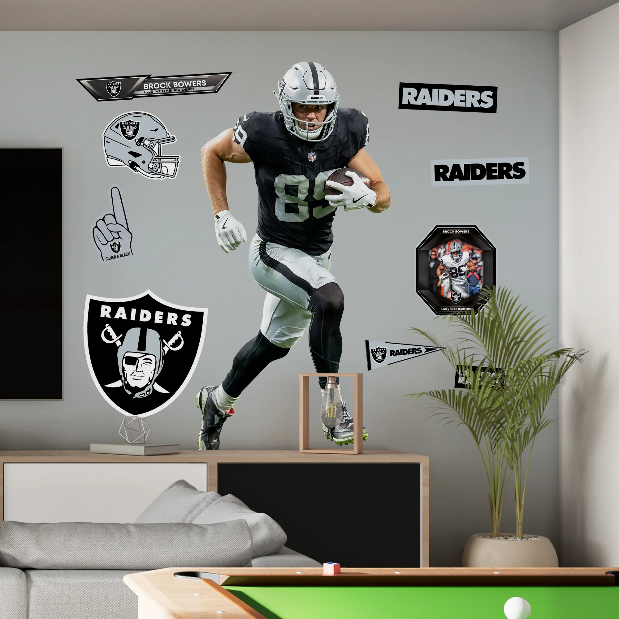 Brock Bowers - RealBig Collection - Official NFL - Las Vegas Raiders - Reusable Vinyl Wall Decals - Image 3