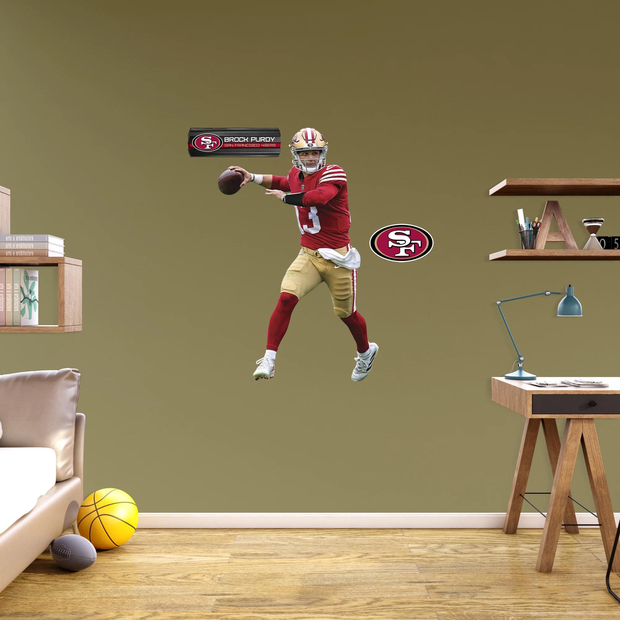 Brock Purdy - RealBig Collection - Official NFL - San Francisco 49ers - Reusable Vinyl Wall Decals - Image 5