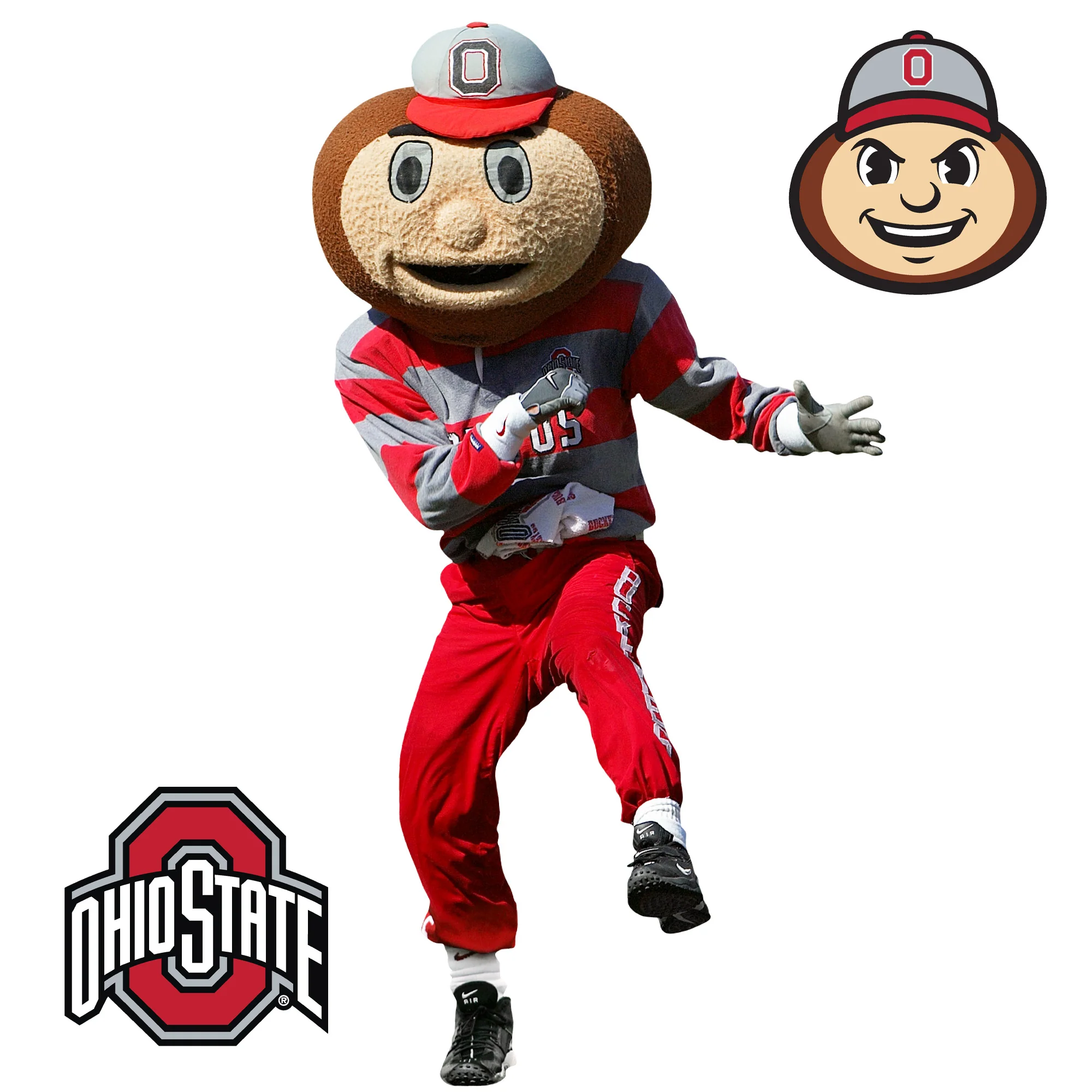 Brutus Mascot - RealBig Collection - Official NCAA - Ohio State Buckeyes - Reusable Vinyl Wall Decals - Image 2