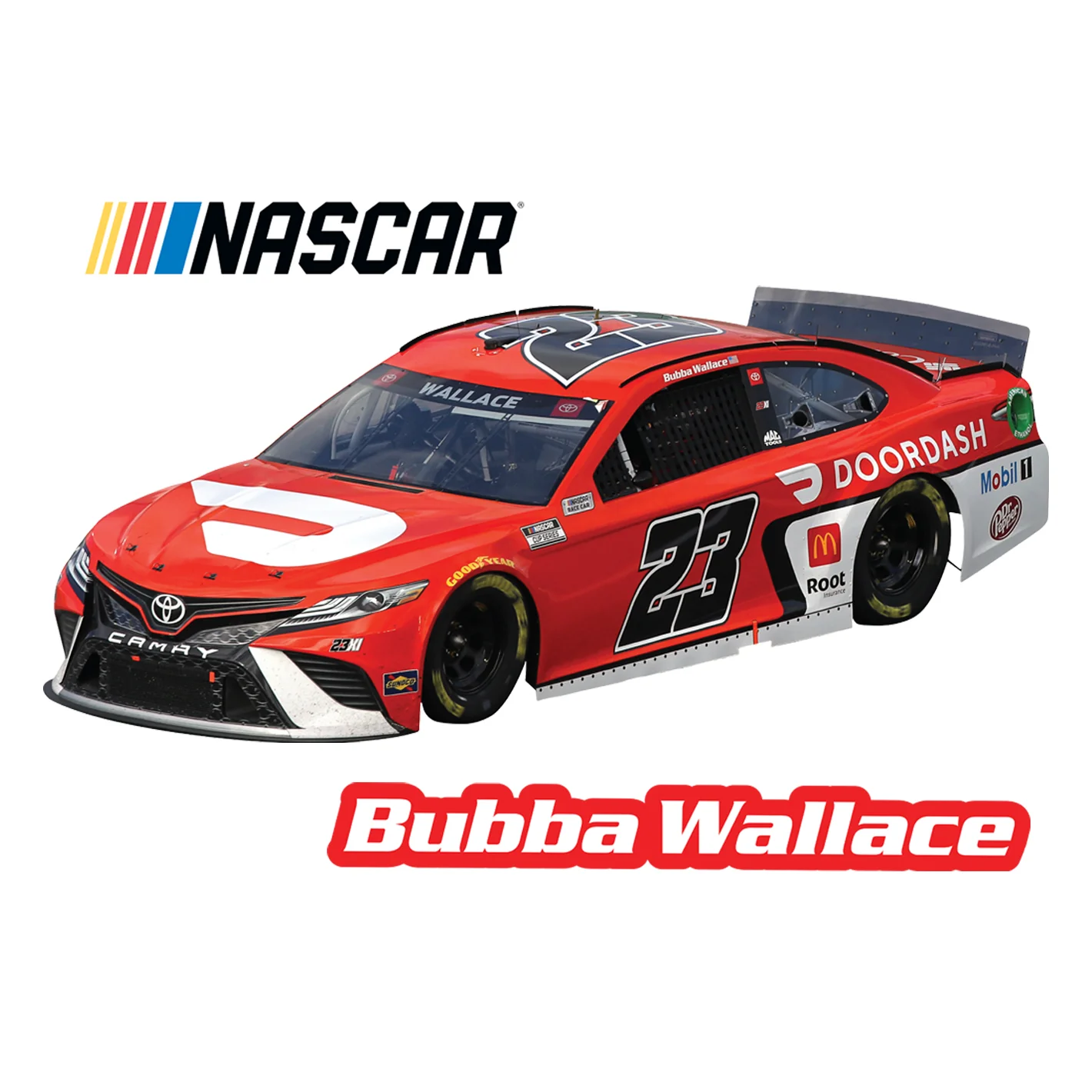 Bubba Wallace - RealBig Doordash Car Collection - Official NASCAR - Reusable Vinyl Wall Decals - Image 8