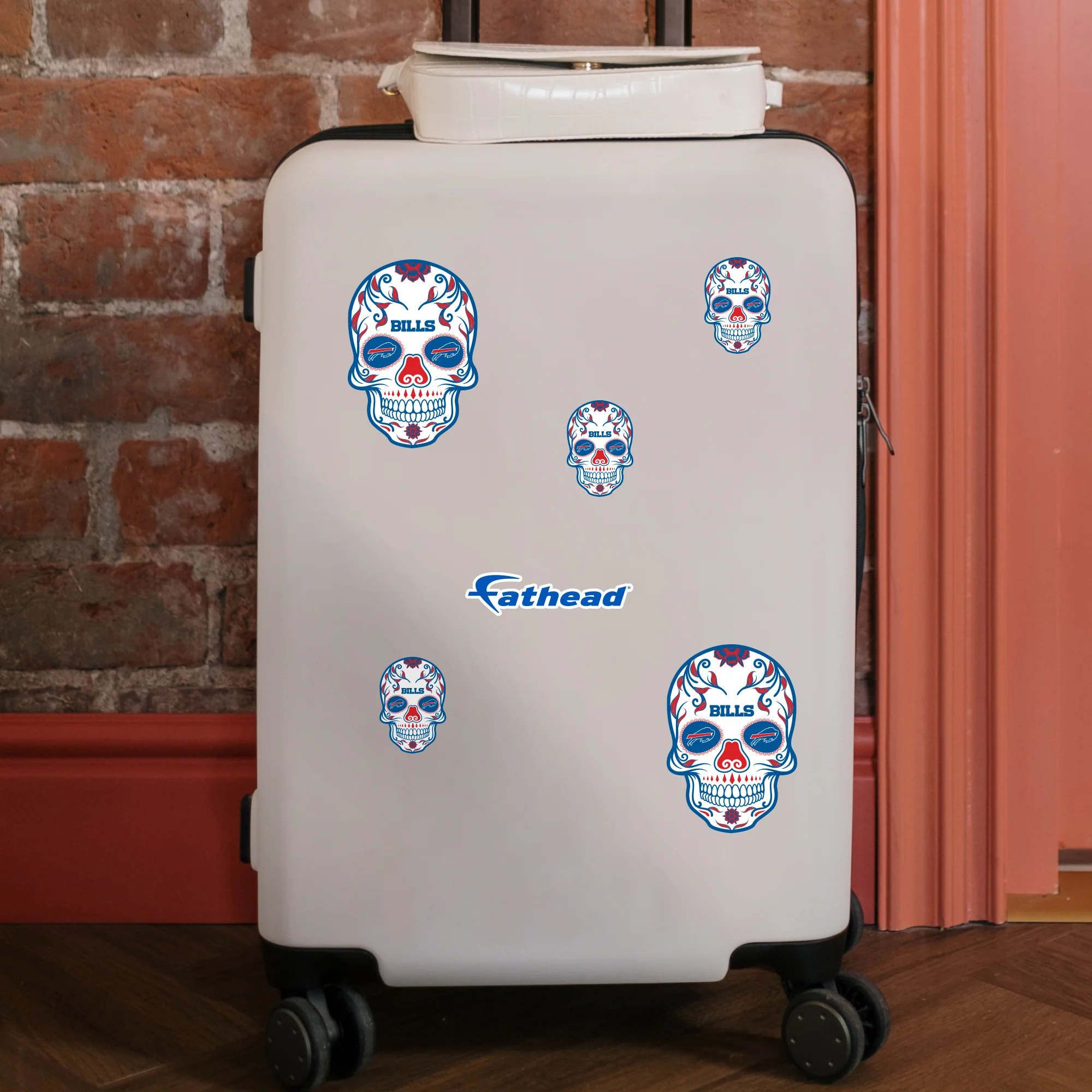 Buffalo Bills - 5 Skull Minis (Mixed Sizes) - Official NFL - Reusable Vinyl Decals - Image 2