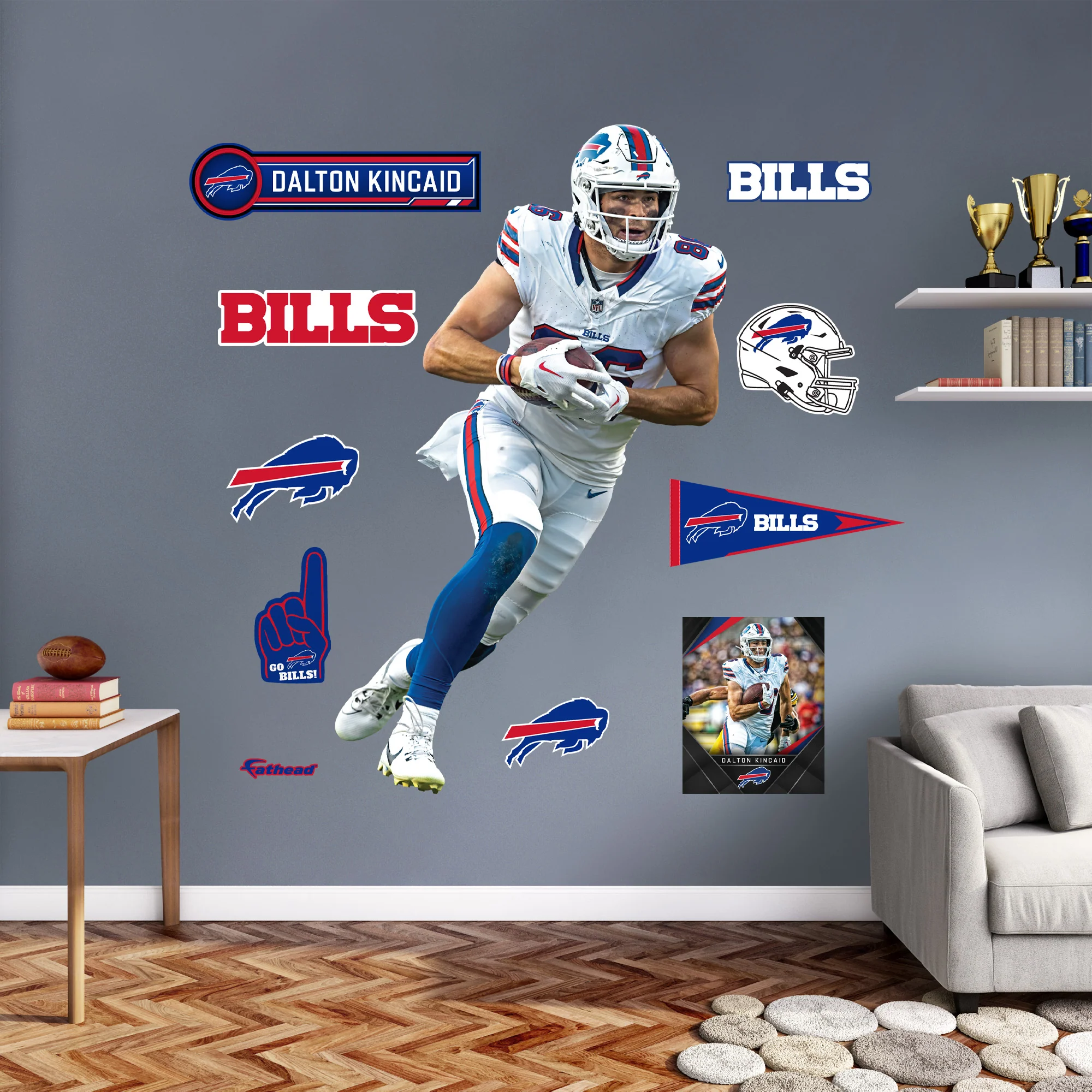 Dalton Kincaid - RealBig Collection - Official NFL - Buffalo Bills - Reusable Vinyl Wall Decals - Image 3
