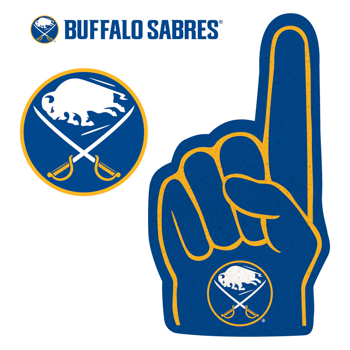 Buffalo Sabres - RealBig Foam Finger Collection - Official NHL - Reusable Vinyl Wall Decals - Image 3
