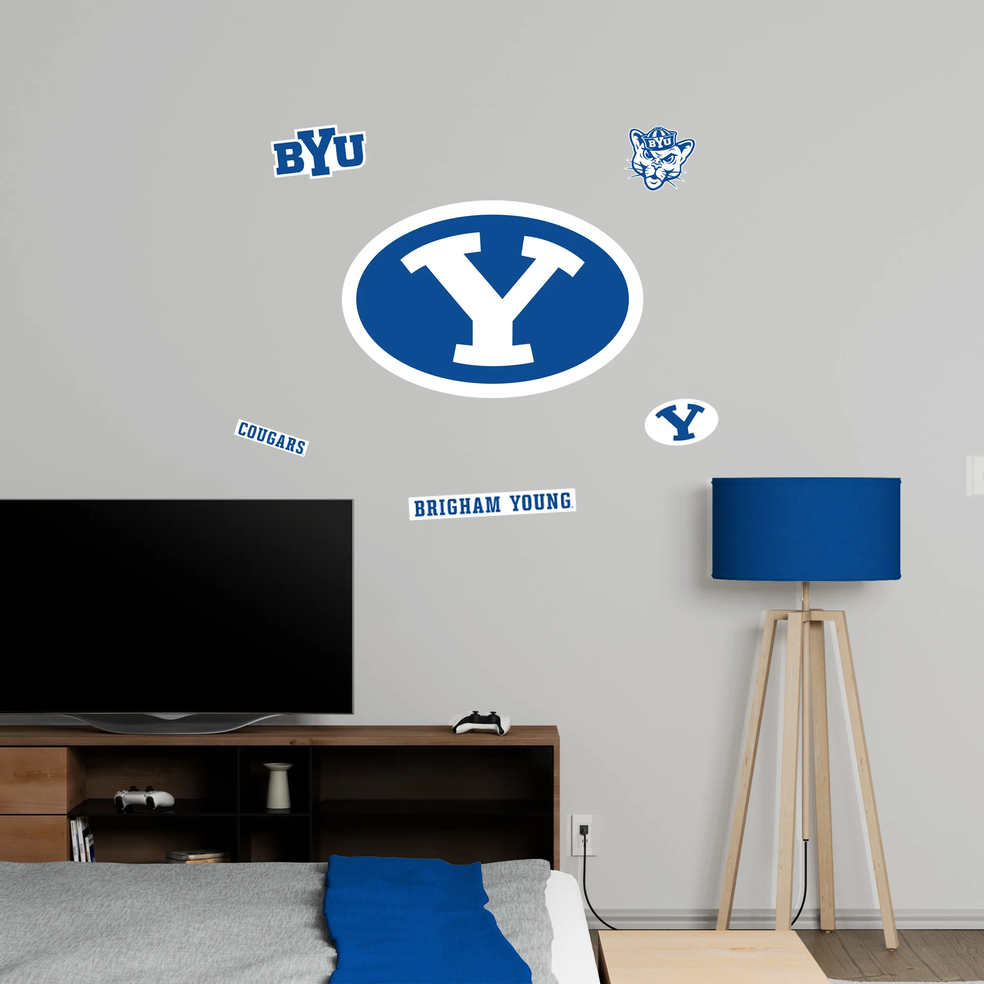 BYU Cougars - RealBig Logo Collection - Official NCAA - Reusable Vinyl Wall Decals - Image 5