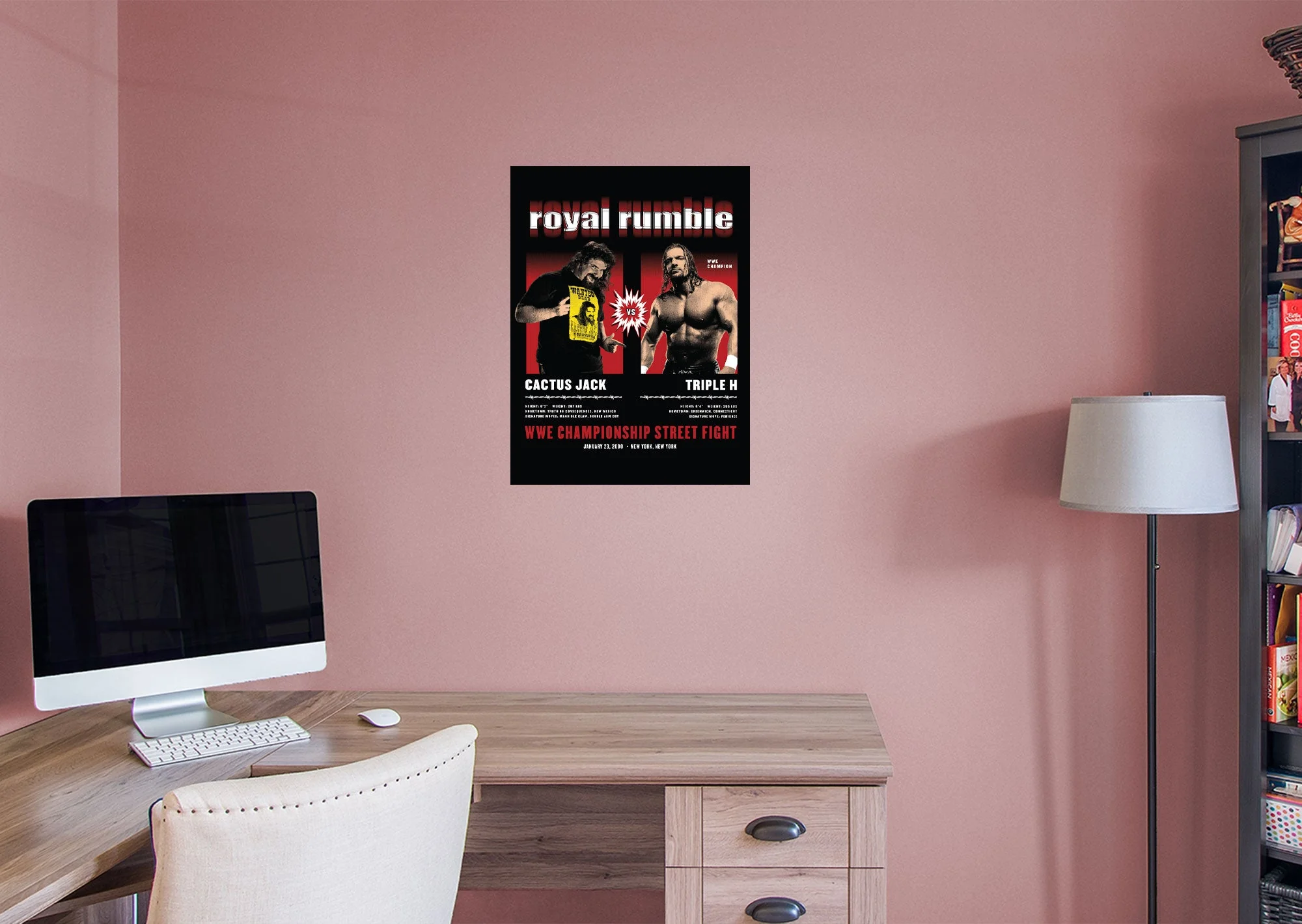Cactus Jack and Triple H - Royal Rumble 2000 - Peel & Stick Poster - Official WWE - Reusable Vinyl Wall Decal - Image 5