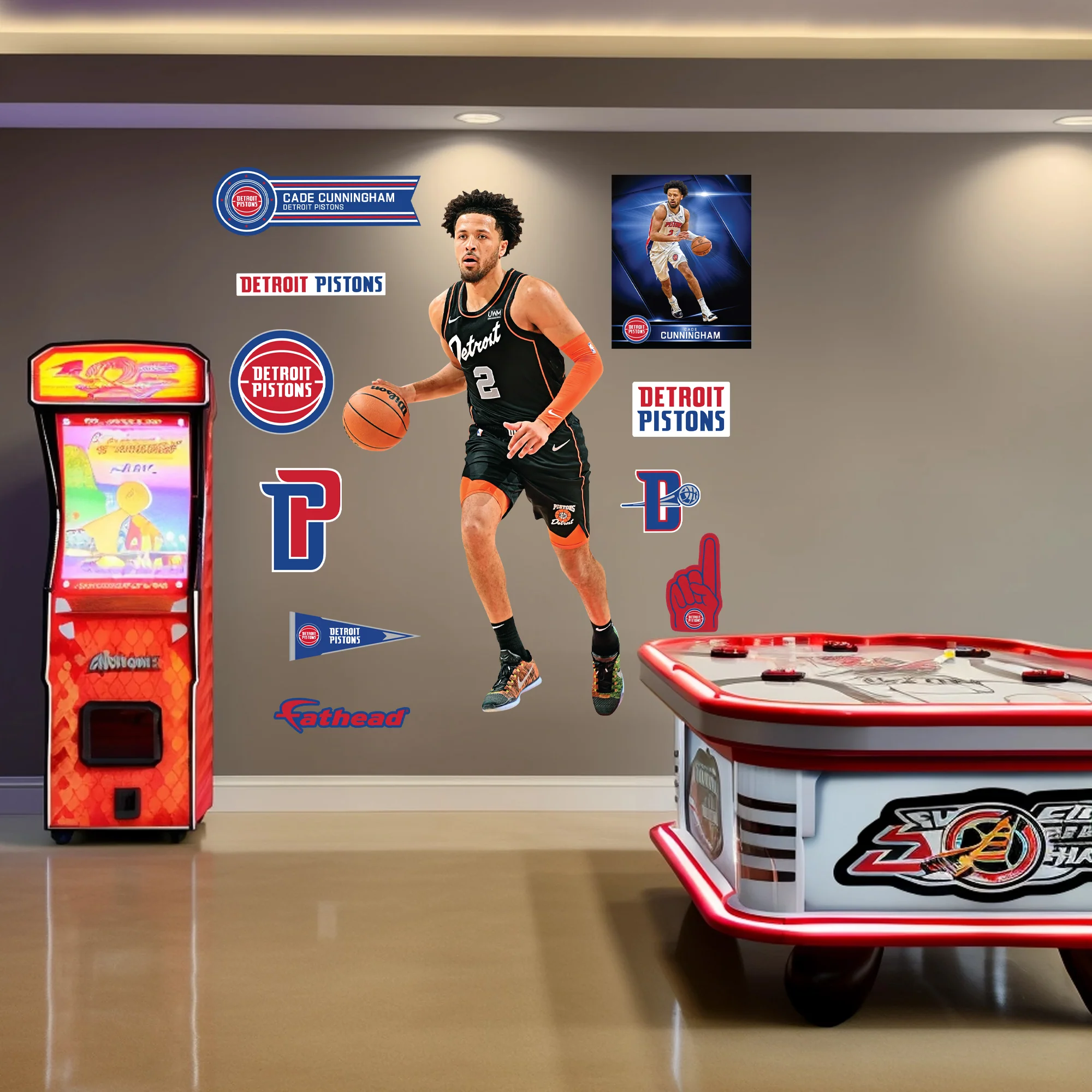 Cade Cunningham - RealBig City Jersey Collection - Official NBA - Detroit Pistons - Reusable Vinyl Wall Decals #2 - Image 3