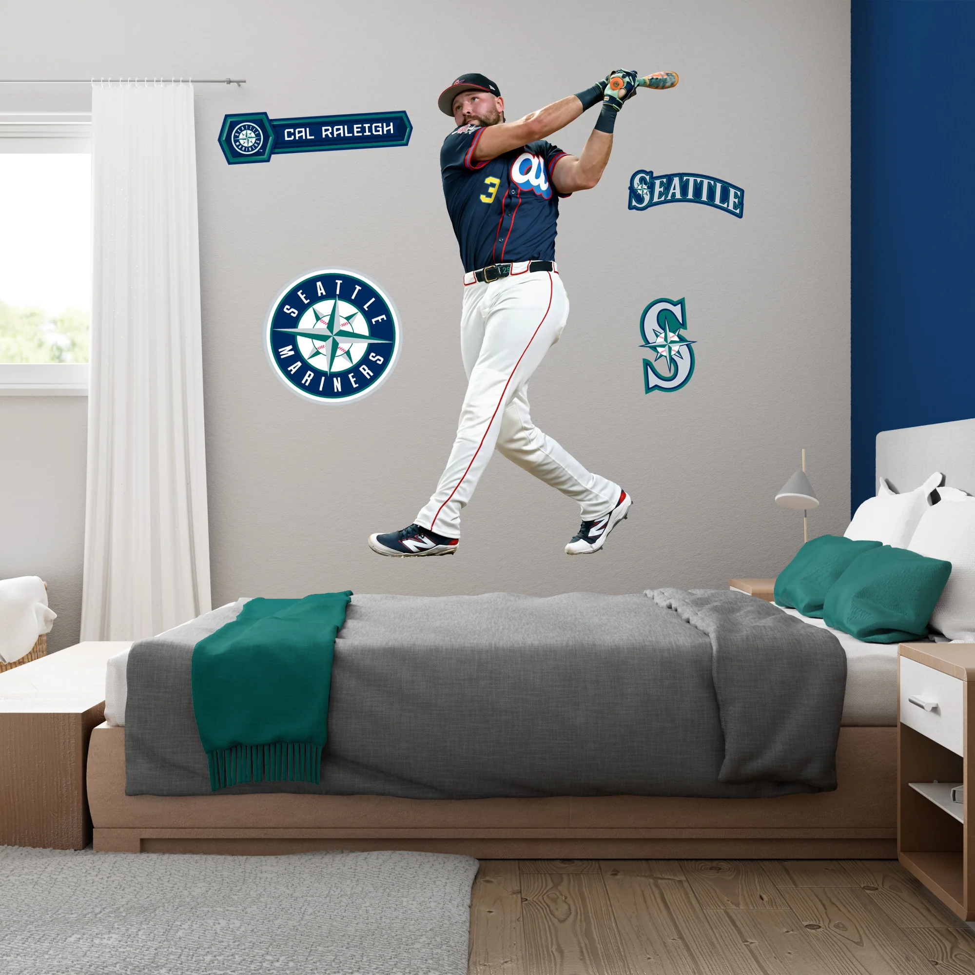 Cal Raleigh - RealBig Home Run Derby Collection - Official MLB - Seattle Mariners - Reusable Vinyl Wall Decals