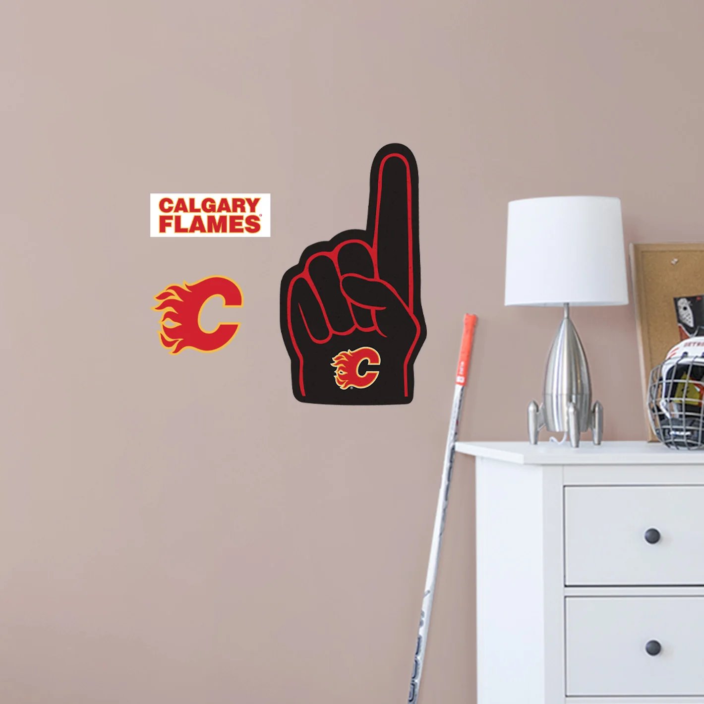 Calgary Flames - RealBig Foam Finger Collection - Official NHL - Reusable Vinyl Wall Decals - Image 8
