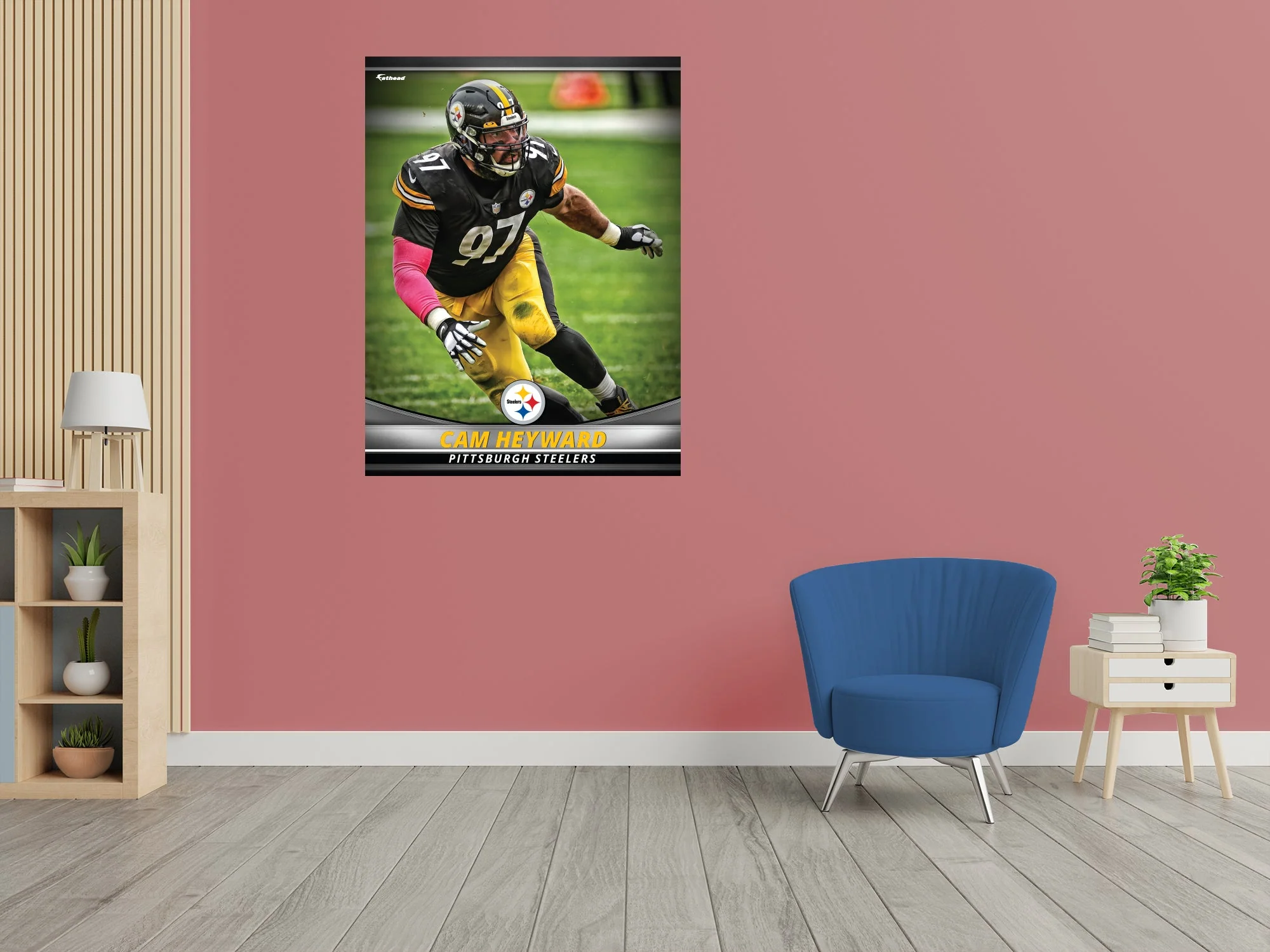 Cam Heyward - GameStars Series - Peel & Stick Poster - Official NFL - Pittsburgh Steelers - Reusable Vinyl Wall Decal - Image 2