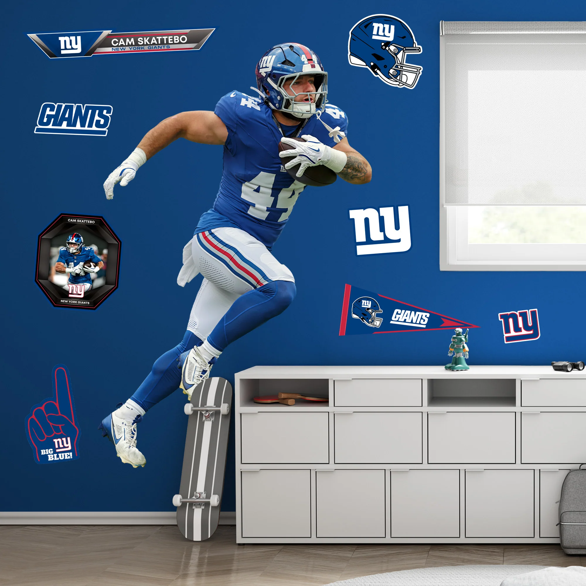 Cam Skattebo - RealBig Collection - Official NFL - New York Giants - Reusable Vinyl Wall Decals - Image 3