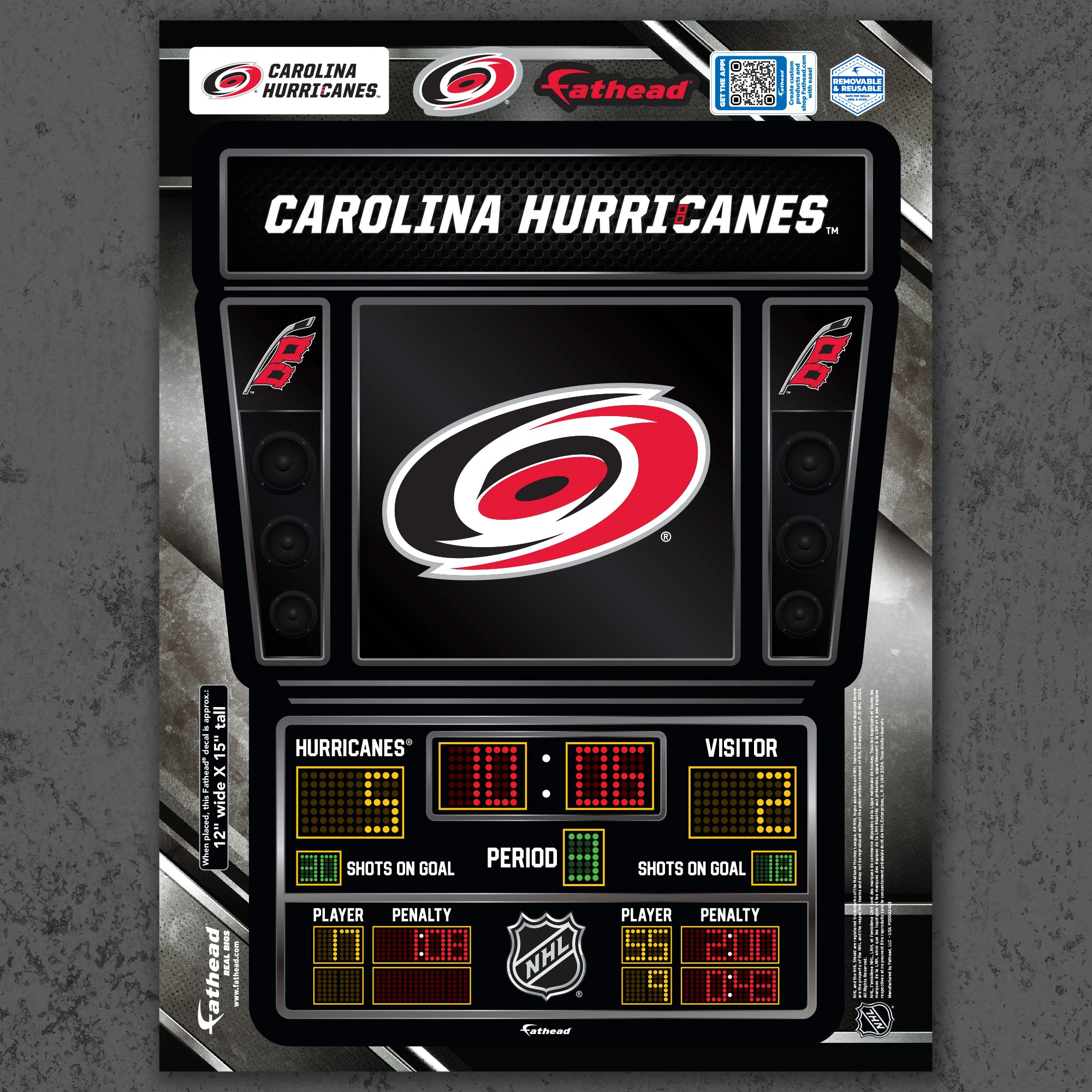 Carolina Hurricanes - RealBig Scoreboard Collection - Official NHL - Reusable Vinyl Wall Decals - Image 7