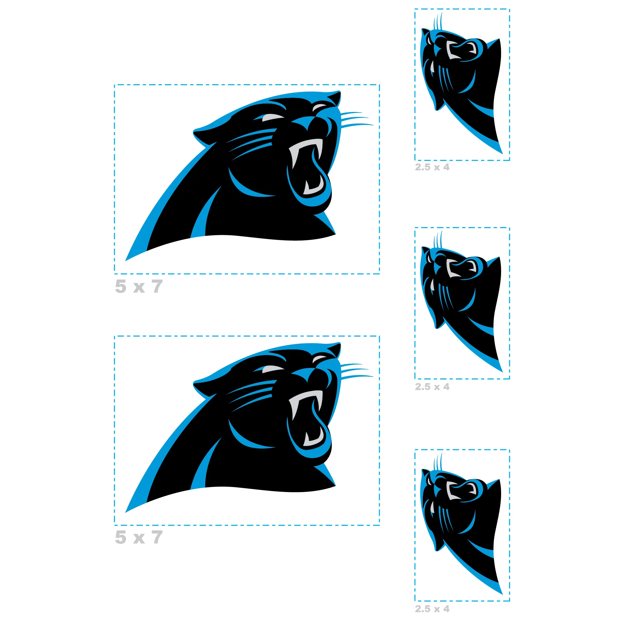 Carolina Panthers - 5 Logo Minis (Mixed Sizes) - Official NFL - Reusable Vinyl Decals - Image 3