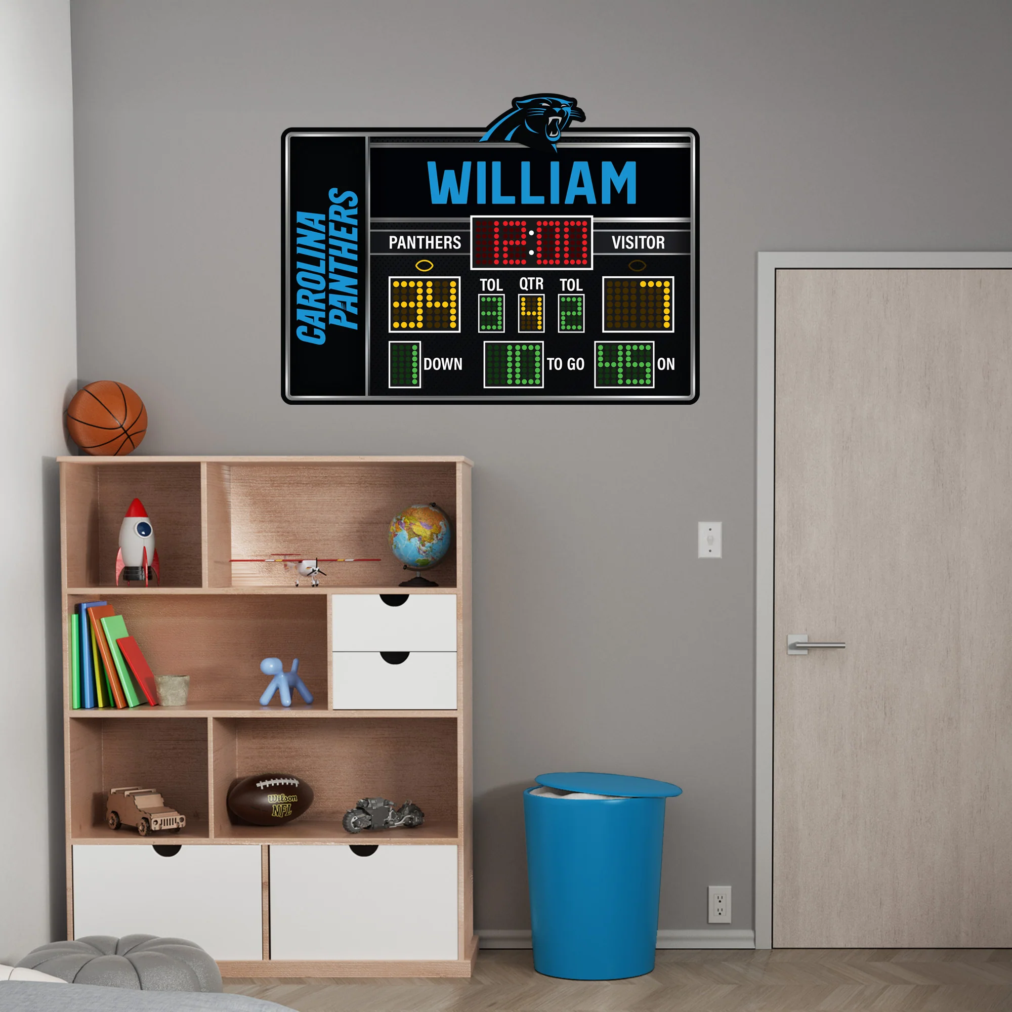 Carolina Panthers - Scoreboard Graphic - With Personalized Name - Official NFL - Reusable Vinyl Wall Decals - Image 4