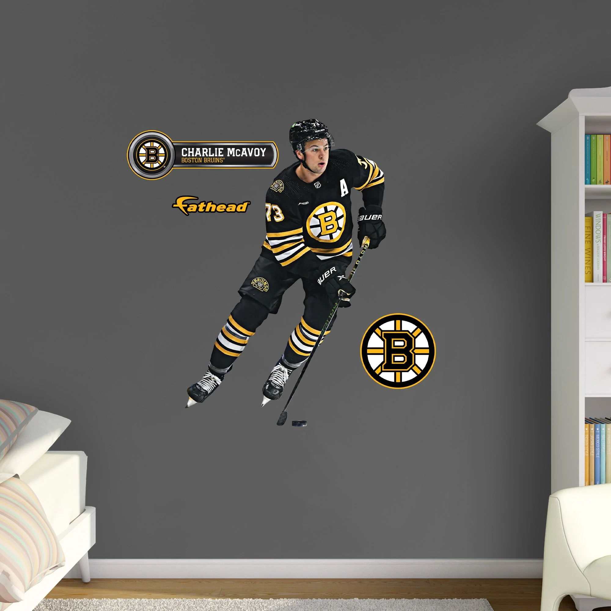 Charlie McAvoy - RealBig Collection - Official NHL - Boston Bruins - Reusable Vinyl Wall Decals #2 - Image 6