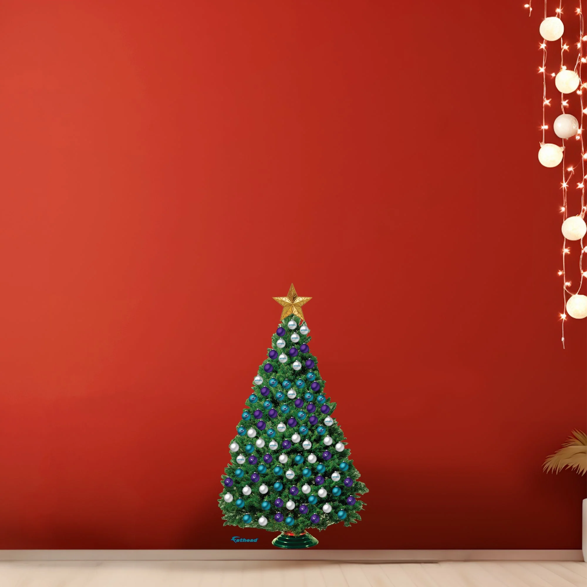 Charlotte Hornets - Decorate Your Own Christmas Tree - Official NBA - Reusable Vinyl Wall Decals - Image 3