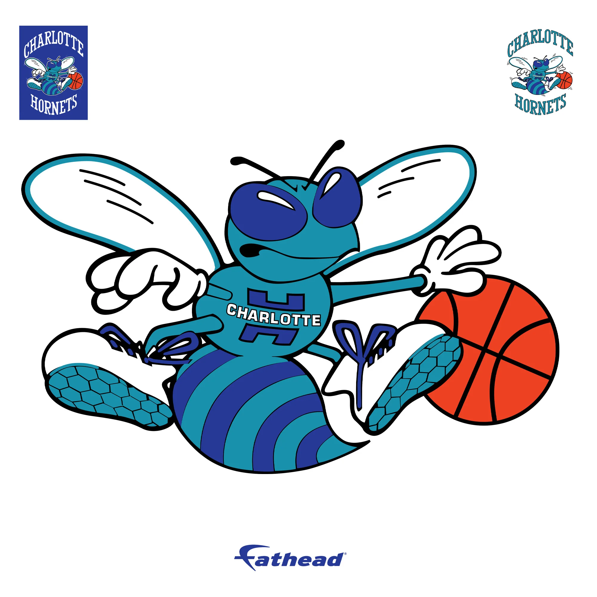 Charlotte Hornets - RealBig Classic Logo Collection - Official NBA - Reusable Vinyl Wall Decals - Image 6