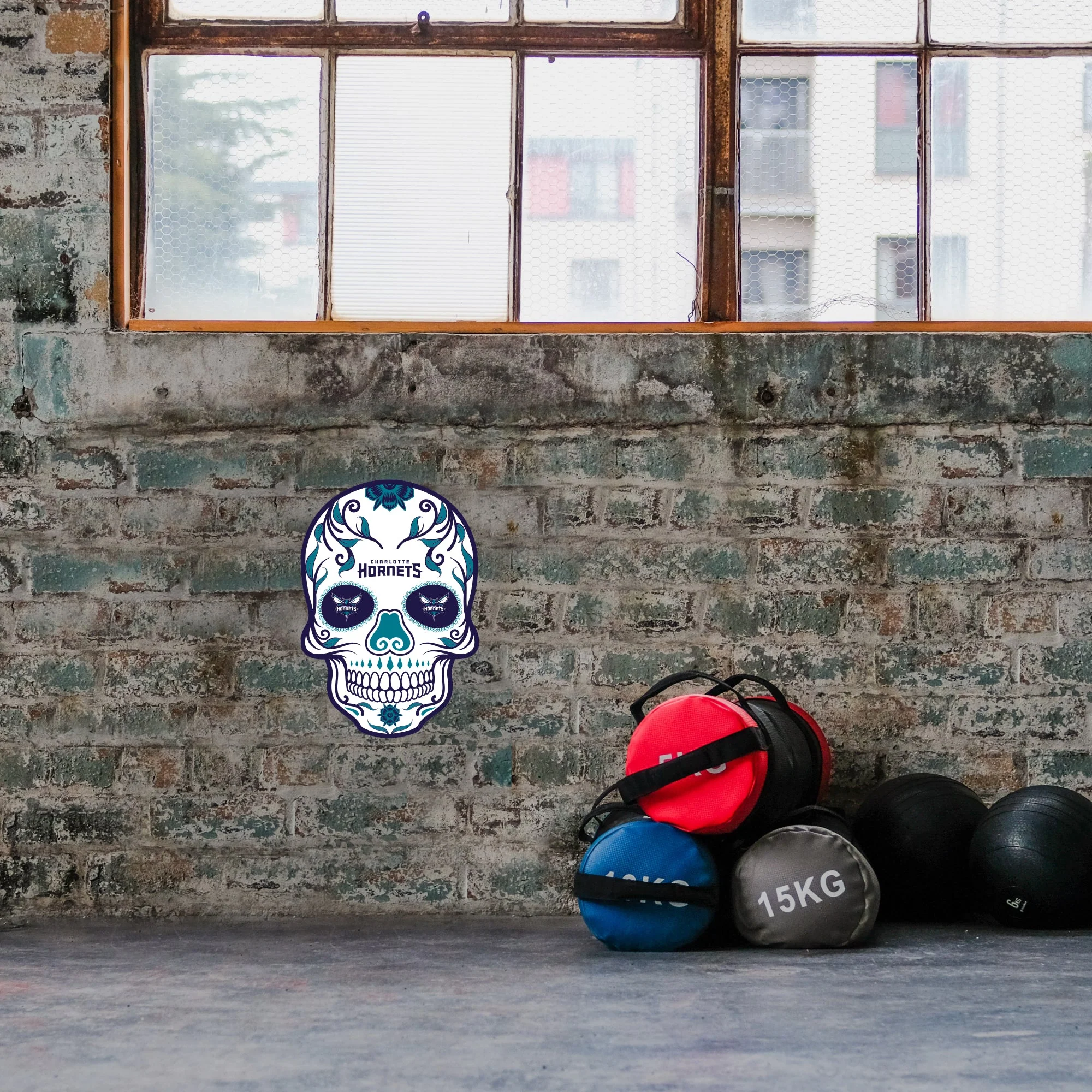 Charlotte Hornets - Sugar Skull Logo - Outdoor Wall Decals - Official NBA - Scratch Resistant Alumigraphics Smooth - Image 3