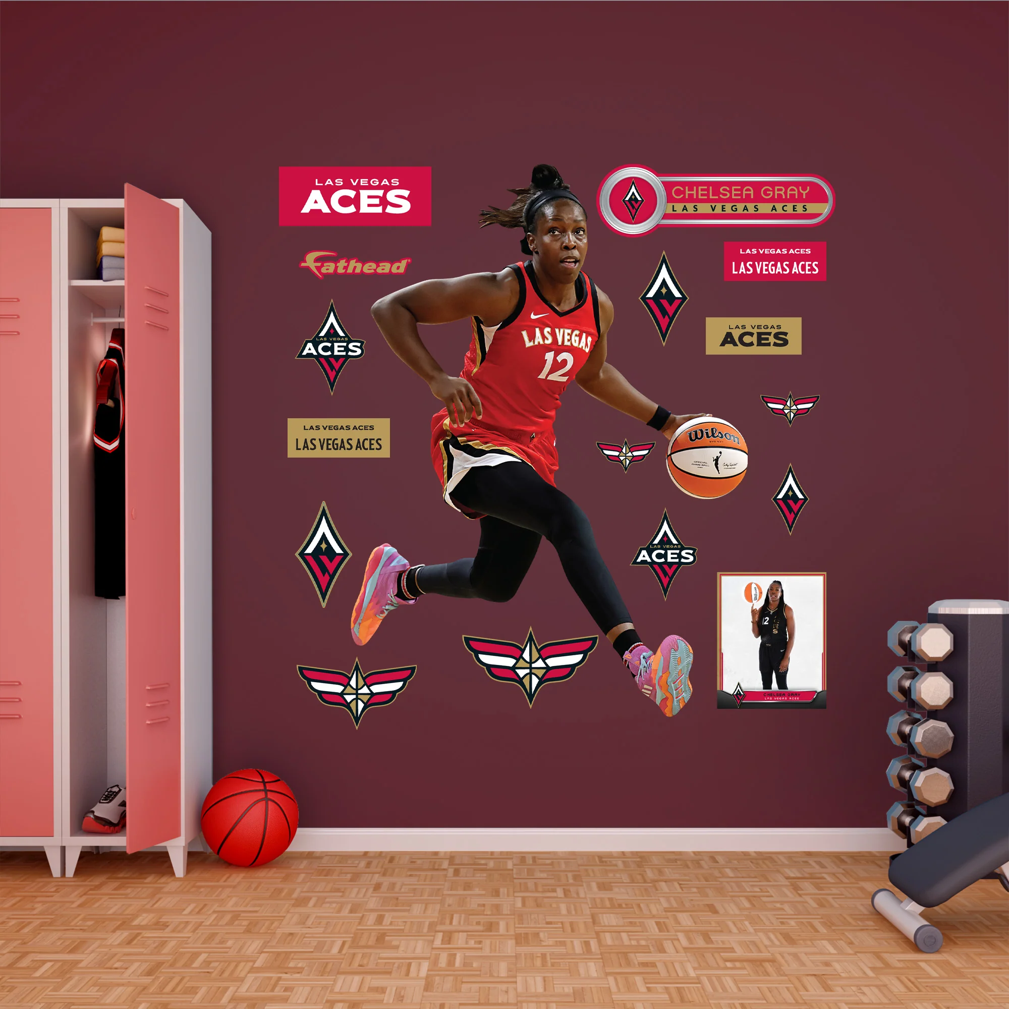 Chelsea Gray - RealBig Collection - Official WNBA - Las Vegas Aces - Reusable Vinyl Wall Decals