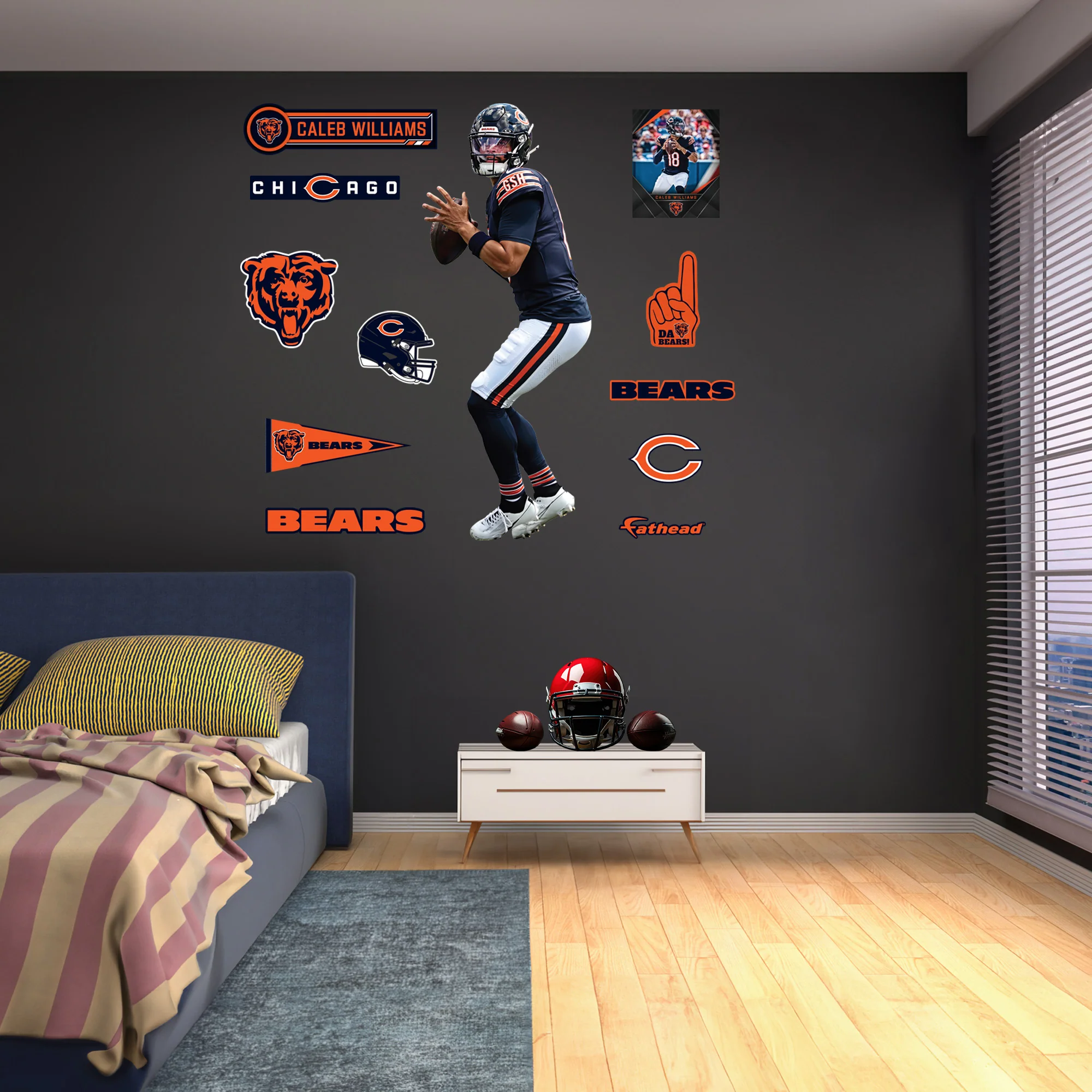 Caleb Williams - RealBig Collection - Official NFL - Chicago Bears - Reusable Vinyl Wall Decals - Image 3