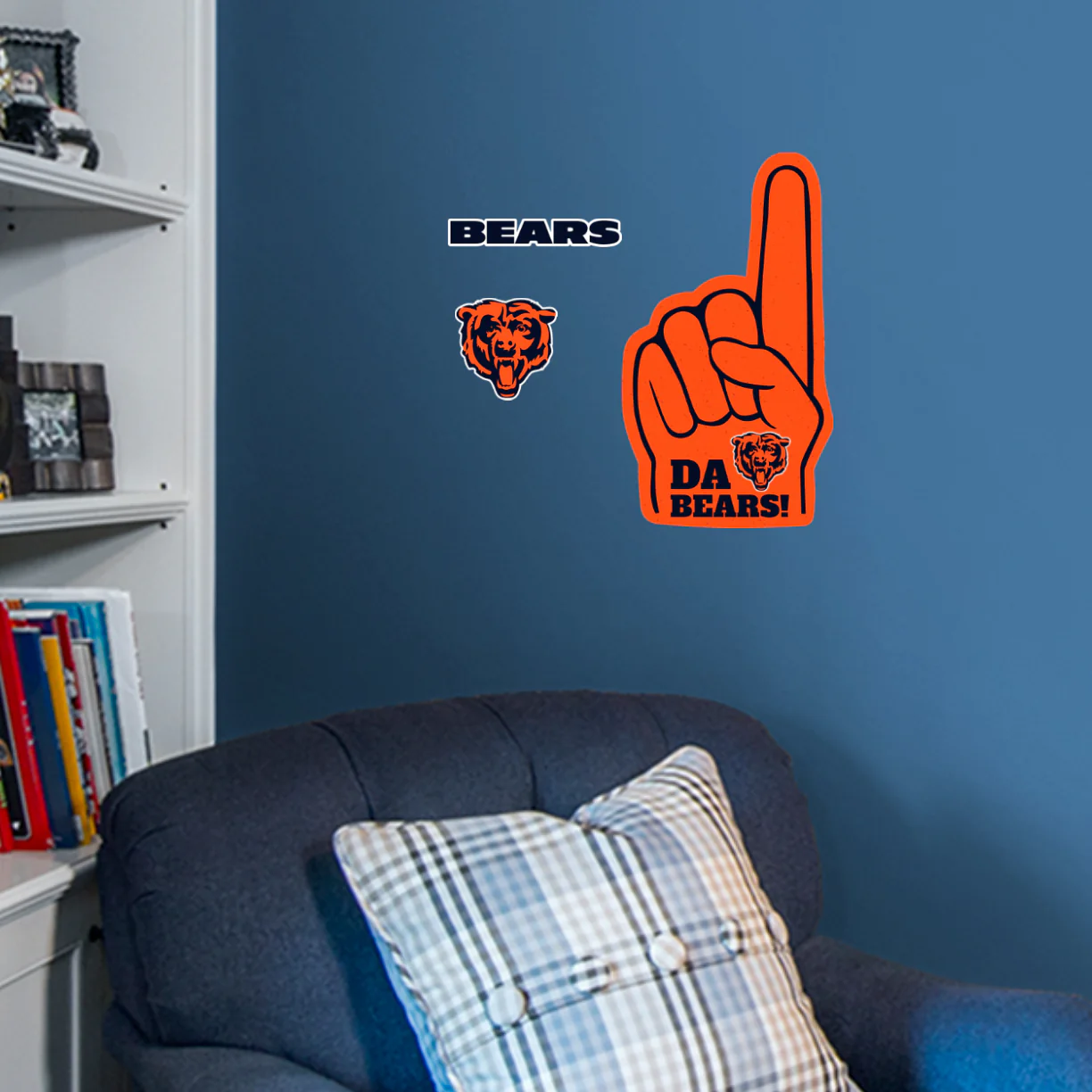 Chicago Bears - RealBig Foam Finger Collection - Official NFL - Reusable Vinyl Wall Decals - Image 3