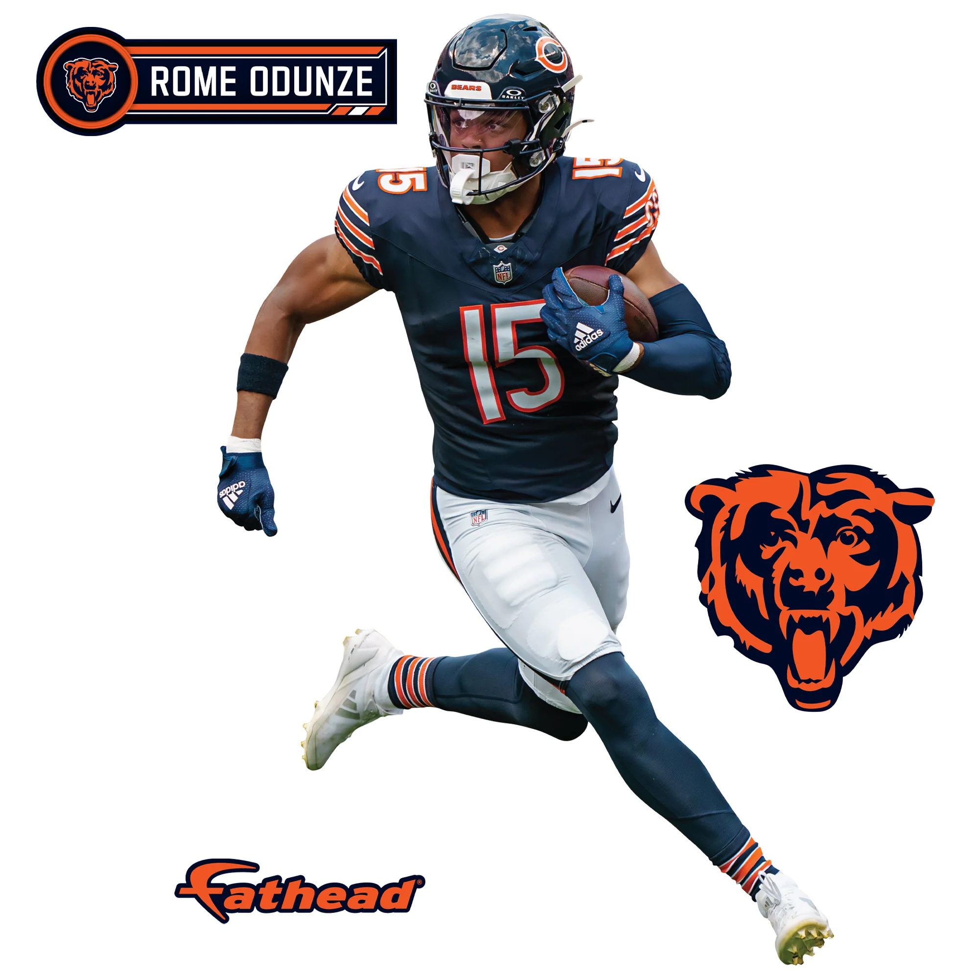 Rome Odunze - RealBig Collection - Official NFL - Chicago Bears - Reusable Vinyl Wall Decals - Image 8