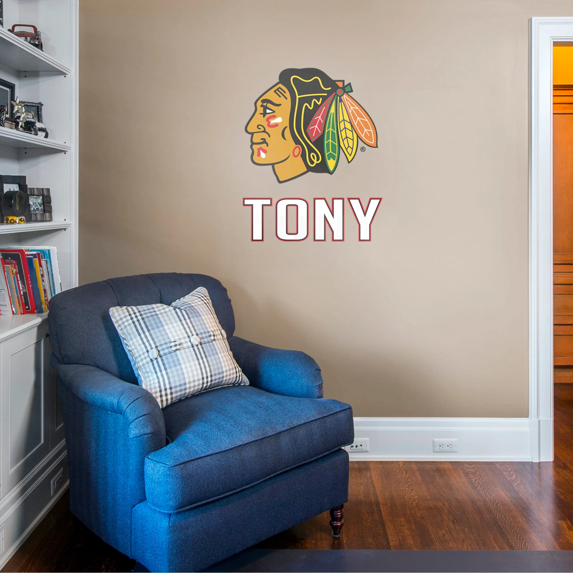 Chicago Blackhawks - Stacked Logo - With Personalized Name - Official NHL - Vinyl Transfer Decal - Image 3
