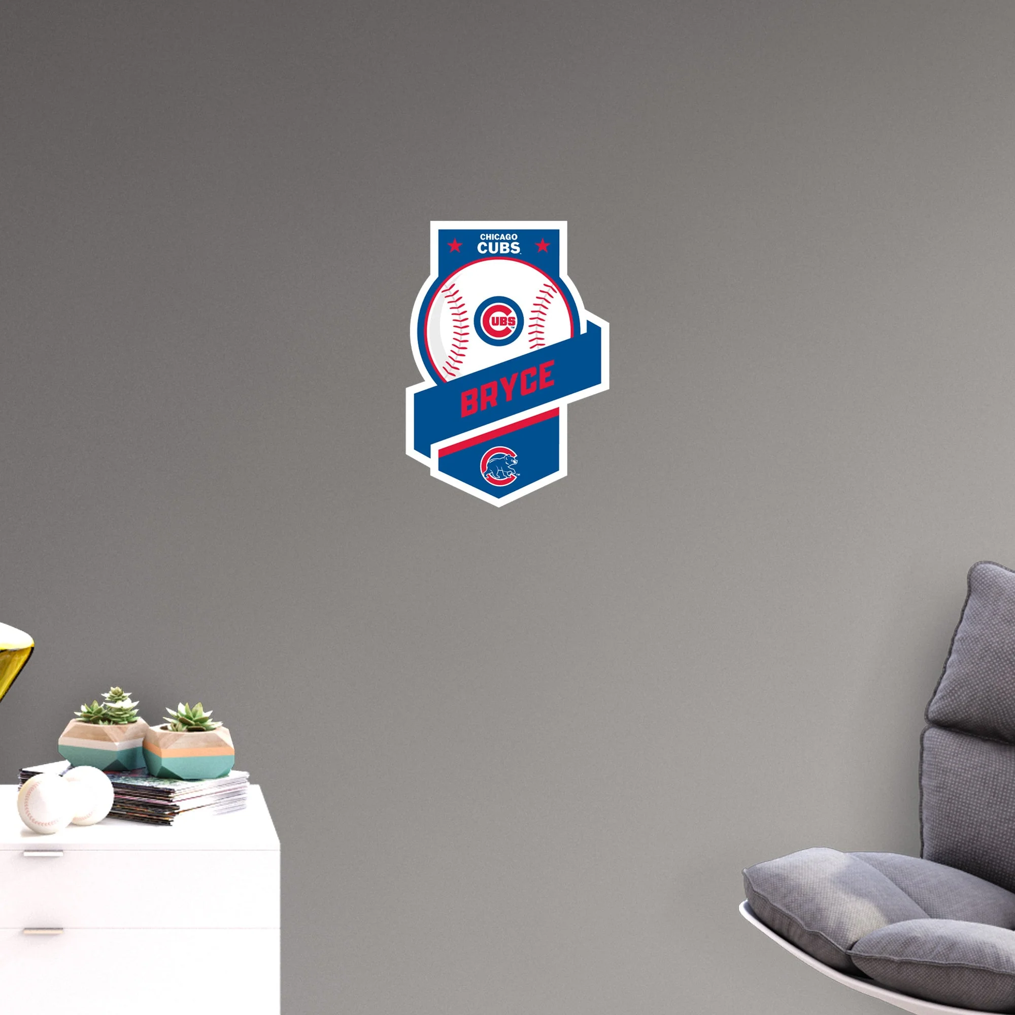 Chicago Cubs - Banner Badge - With Personalized Name - Official MLB - Vinyl Transfer Decal - Image 5