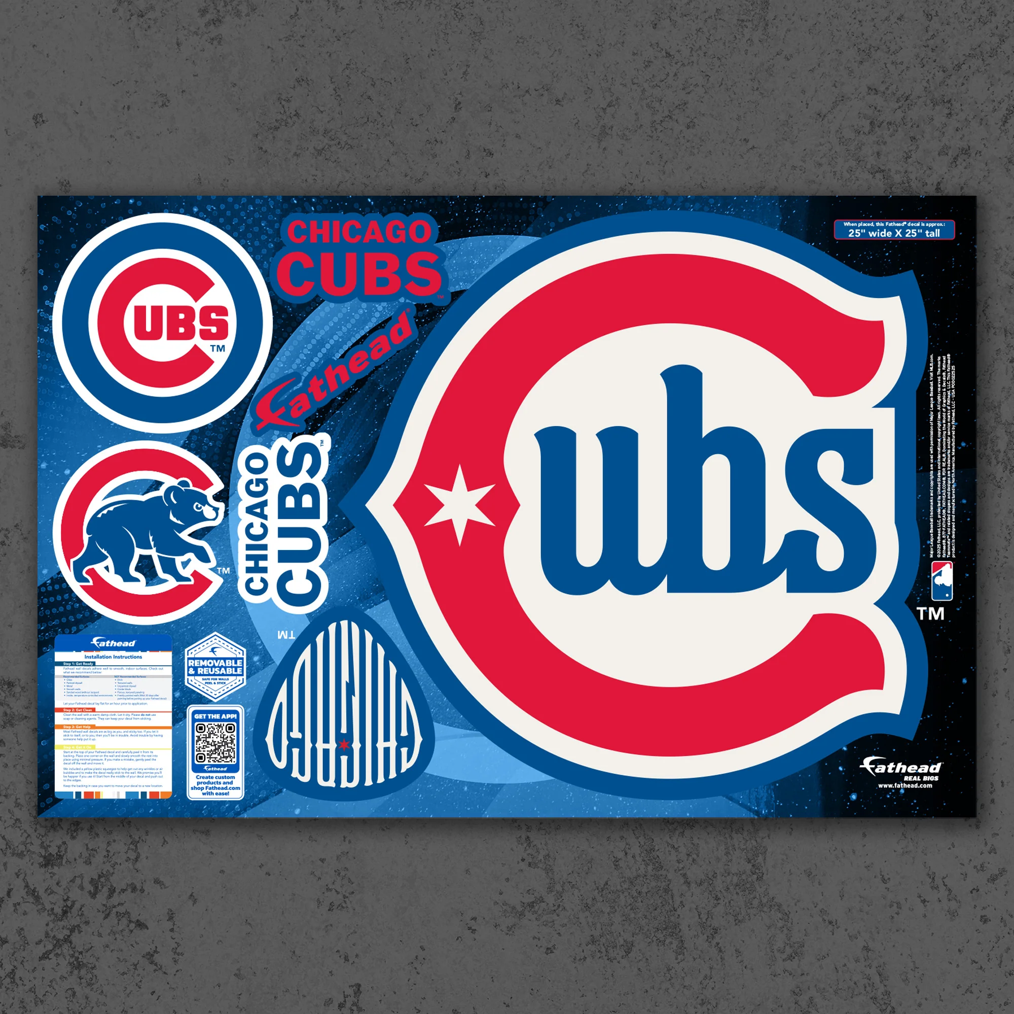 Chicago Cubs - RealBig Alternate Logo Collection - Official MLB - Chicago Cubs - Reusable Vinyl Wall Decals - Image 5