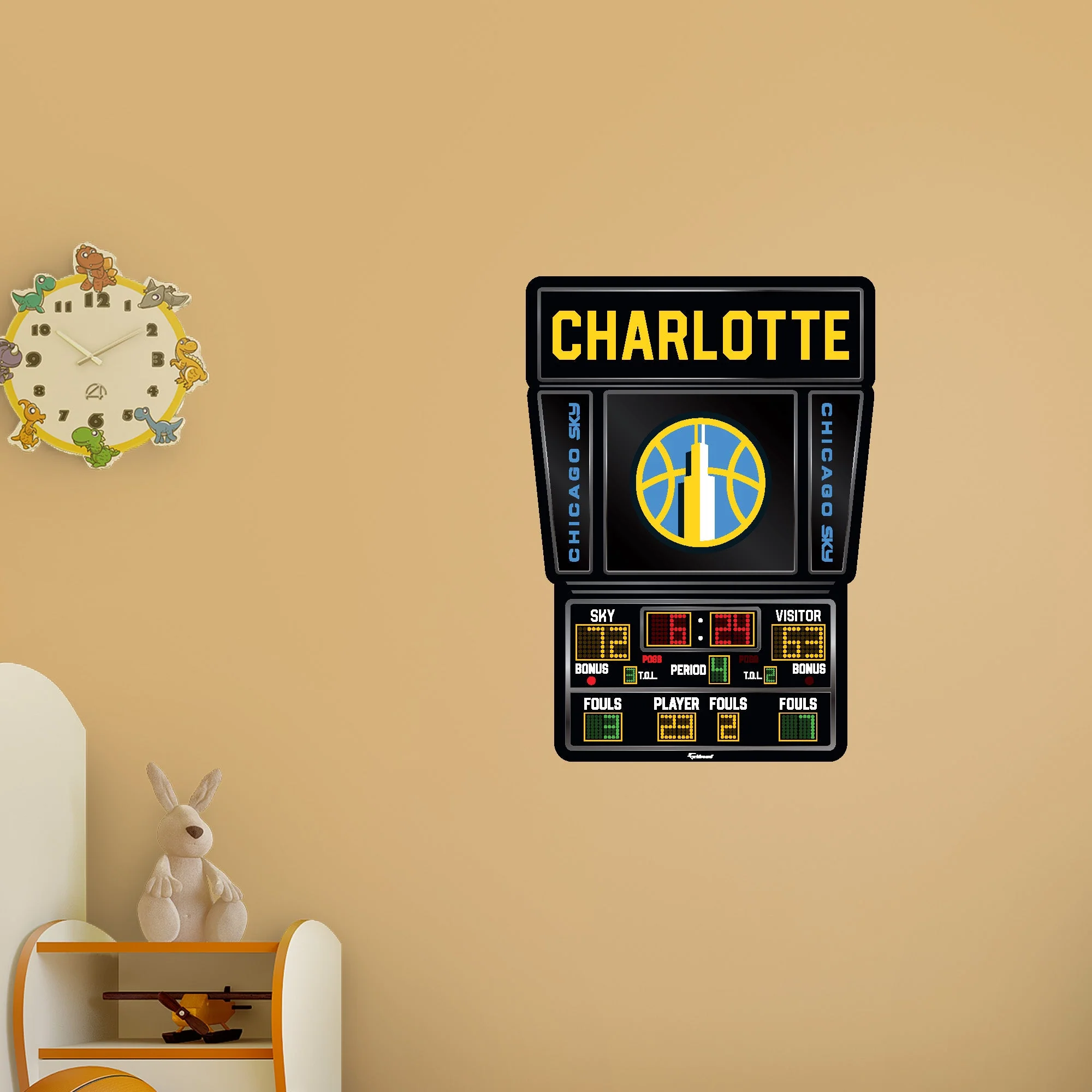 Chicago Sky - Scoreboard Graphic - With Personalized Name - Official WNBA - Vinyl Transfer Decal - Image 5