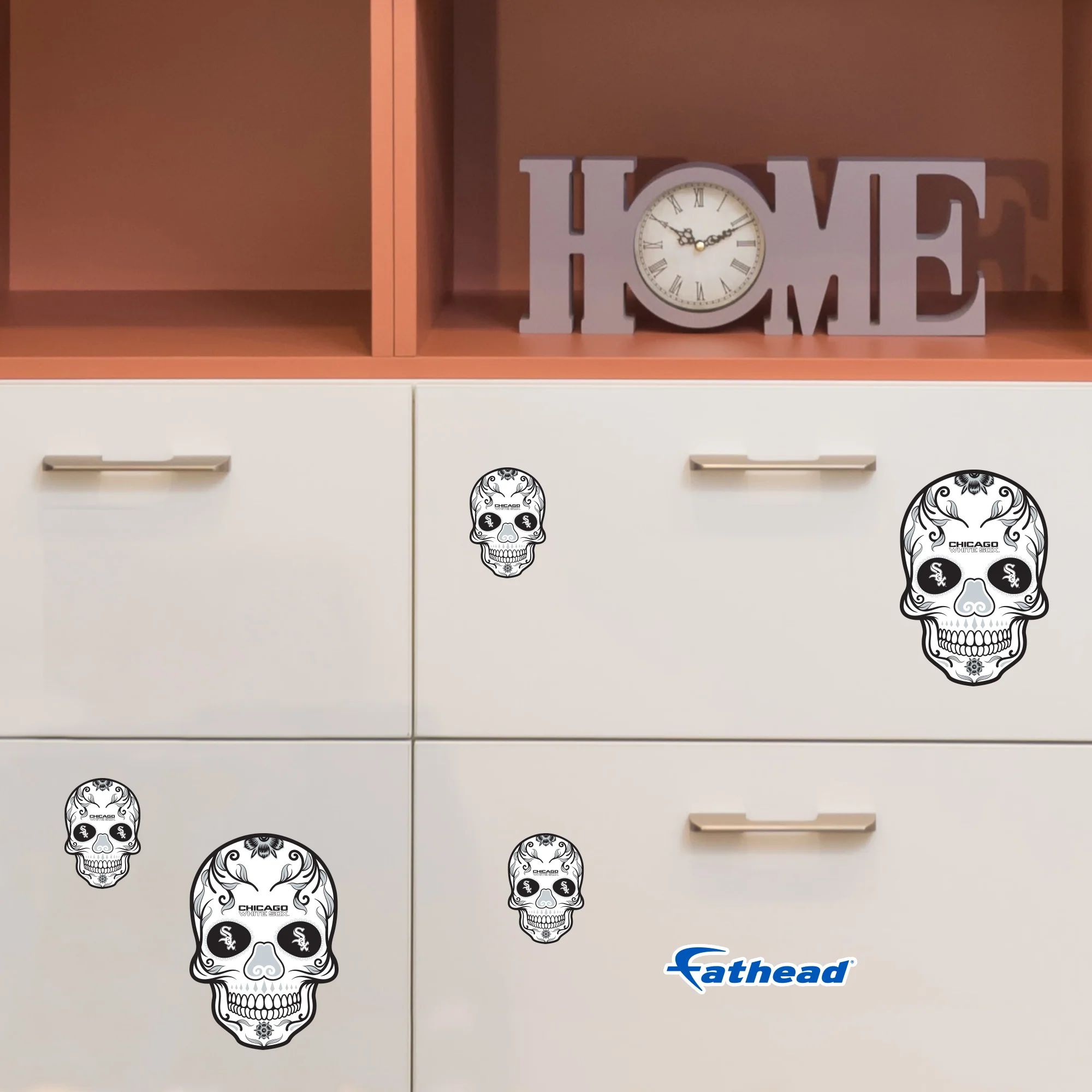 Chicago White Sox - 5 Sugar Skull Logo Minis (Mixed Sizes) - Official MLB - Reusable Vinyl Decals - Image 2