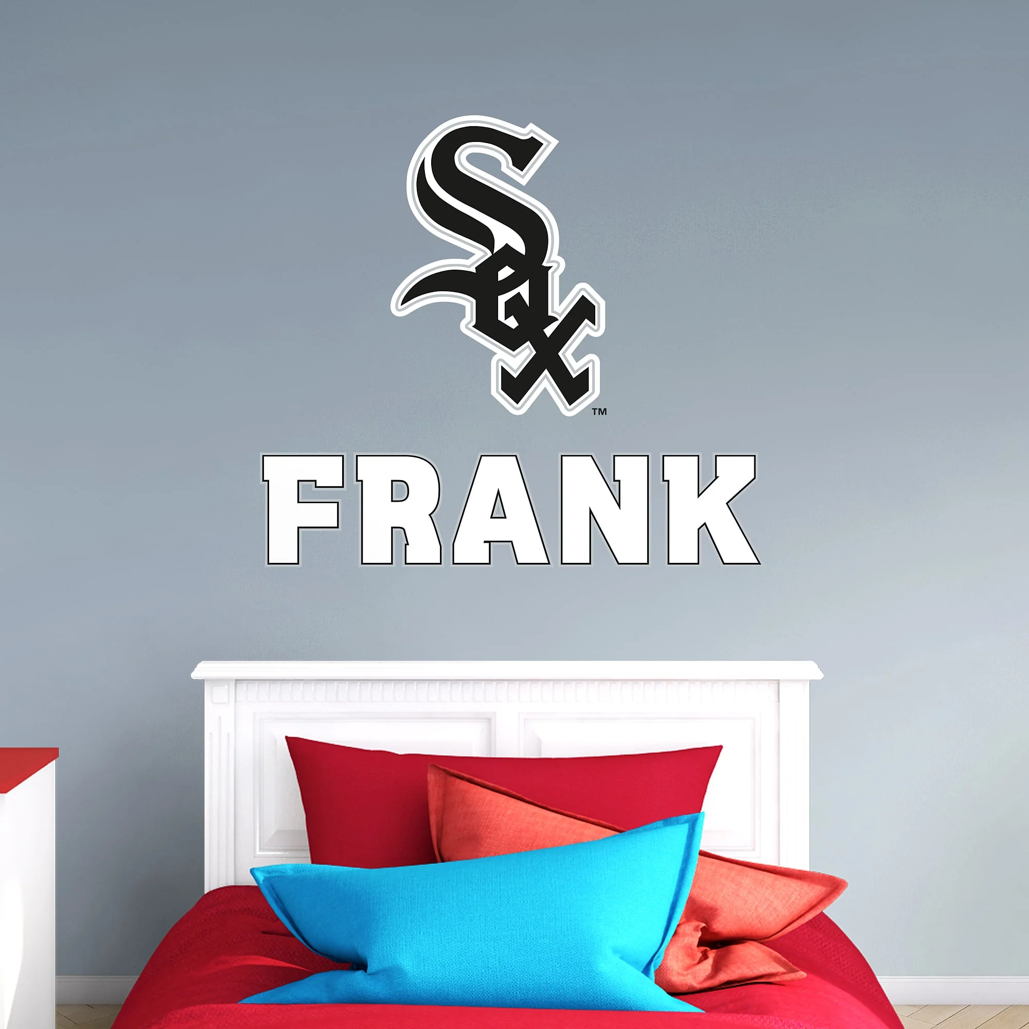 Chicago White Sox - Stacked Logo - With Personalized Name - Official MLB - Vinyl Transfer Decal - Image 2