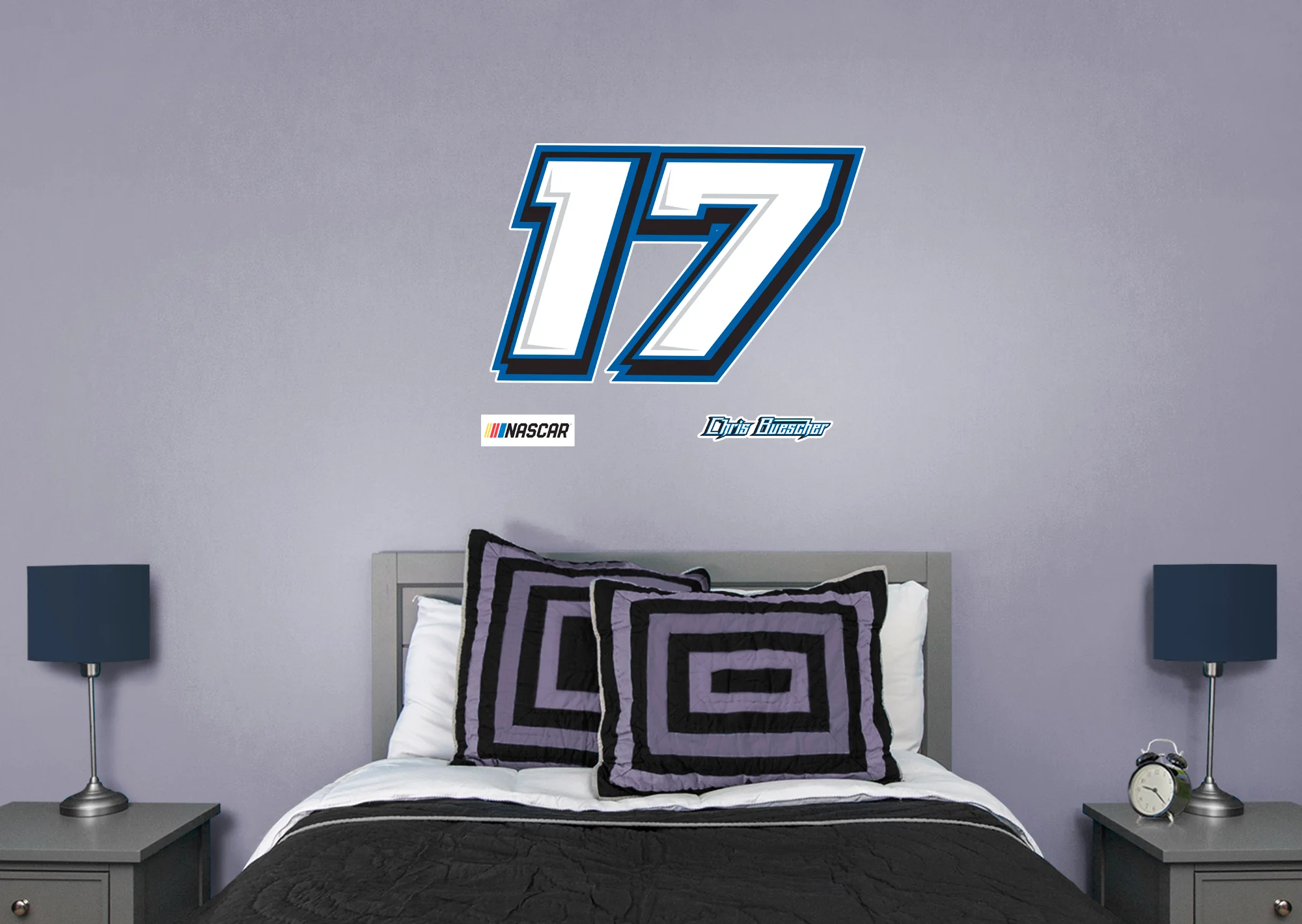 Chris Buescher #17 Logo - RealBig Collection - Official NASCAR - Roush Fenway Racing - Reusable Vinyl Wall Decals - Image 2