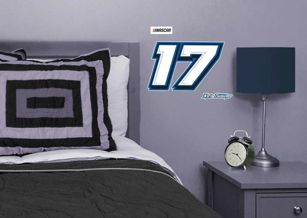 Chris Buescher #17 Logo - RealBig Collection - Official NASCAR - Roush Fenway Racing - Reusable Vinyl Wall Decals - Image 3