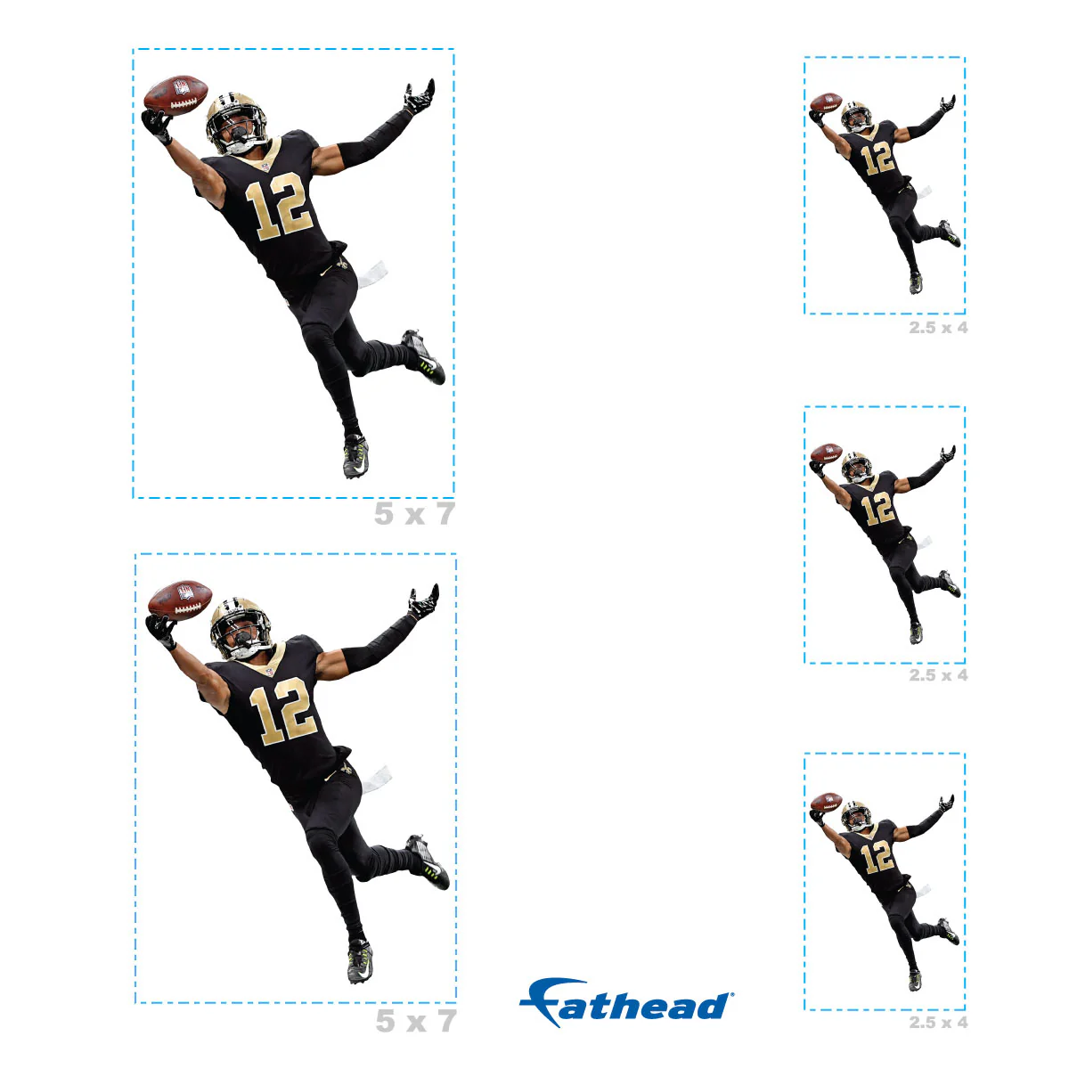 Chris Olave - 5 Minis (Mixed Sizes) - Official NFL - New Orleans Saints - Reusable Vinyl Decals - Image 4