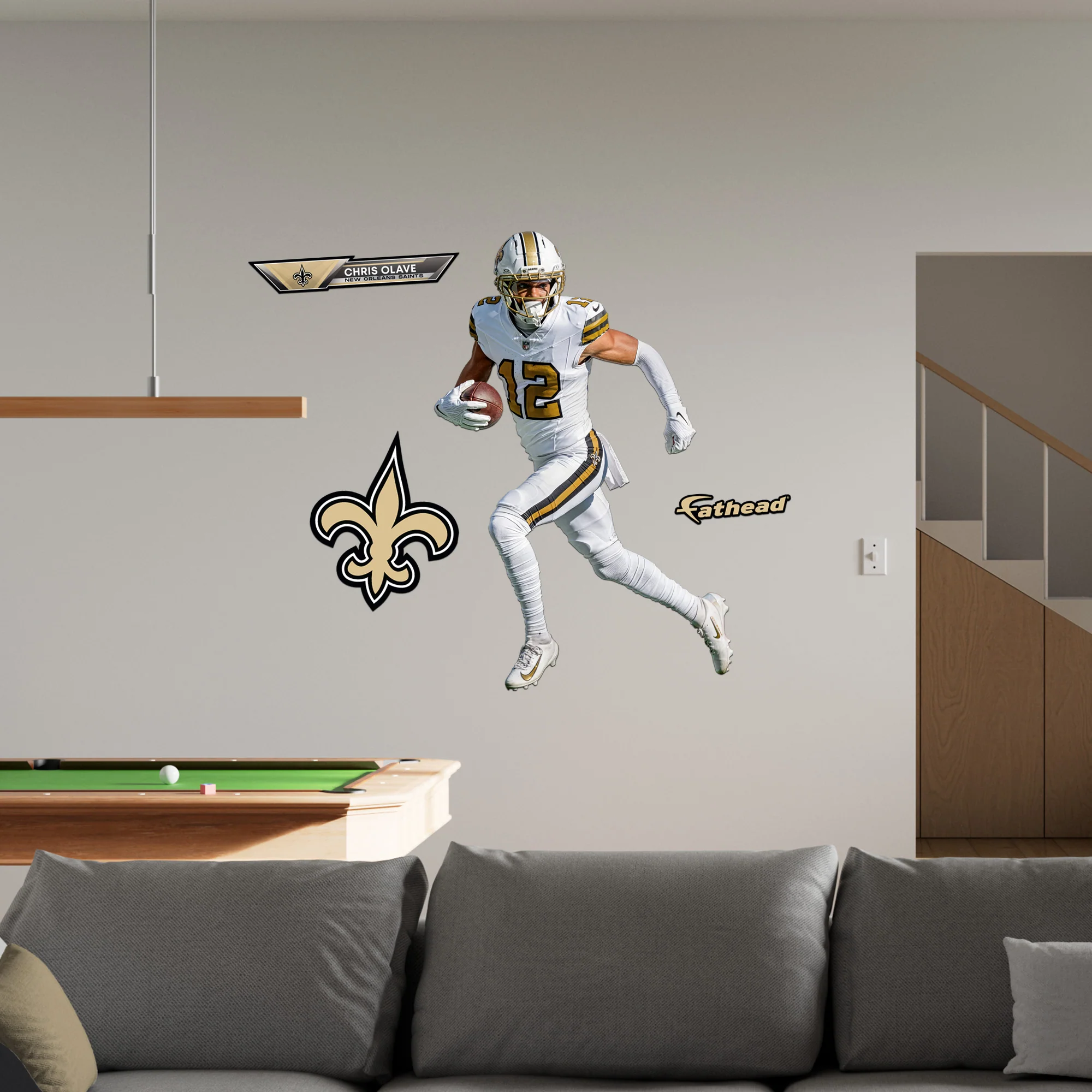 Chris Olave - RealBig Alternate Collection - Official NFL - New Orleans Saints - Reusable Vinyl Wall Decals - Image 5