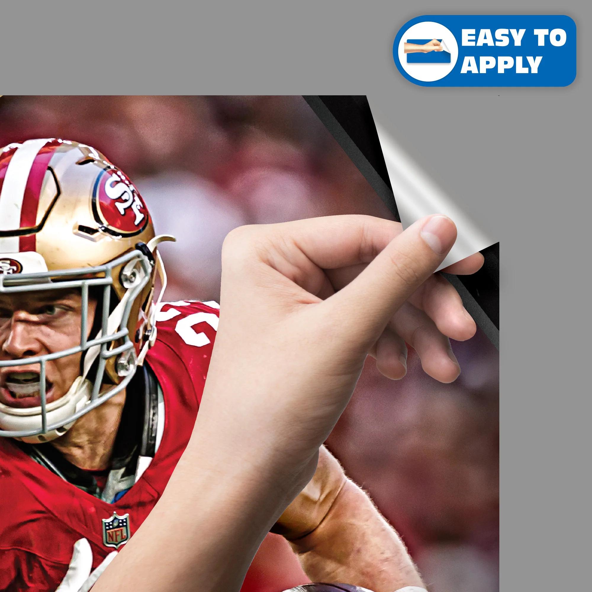 Christian McCaffrey - RealBig Collection - Official NFL - San Francisco 49ers - Reusable Vinyl Wall Decals - Image 4