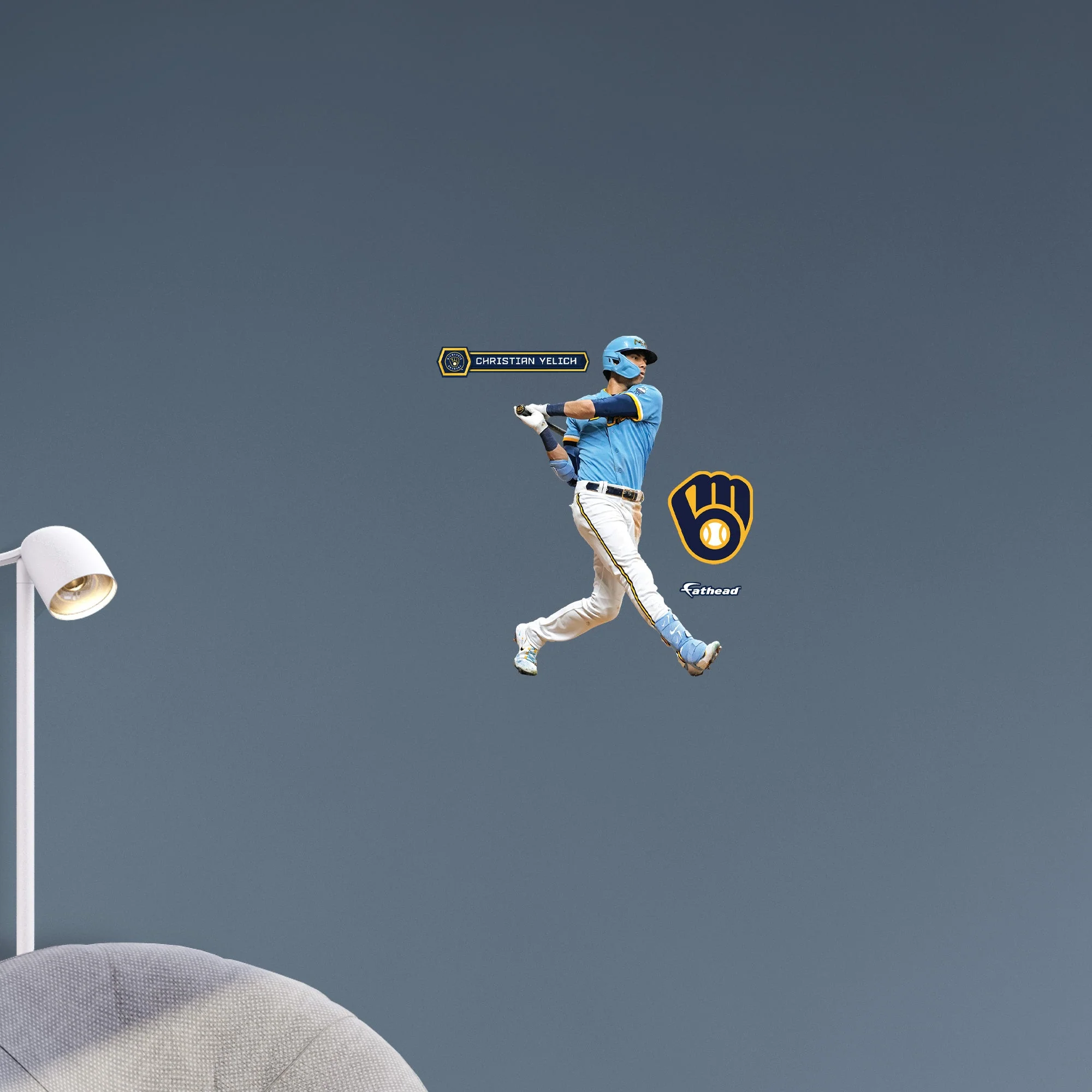 Christian Yelich - RealBig City Connect Collection - Official MLB - Milwaukee Brewers - Reusable Vinyl Wall Decals - Image 7