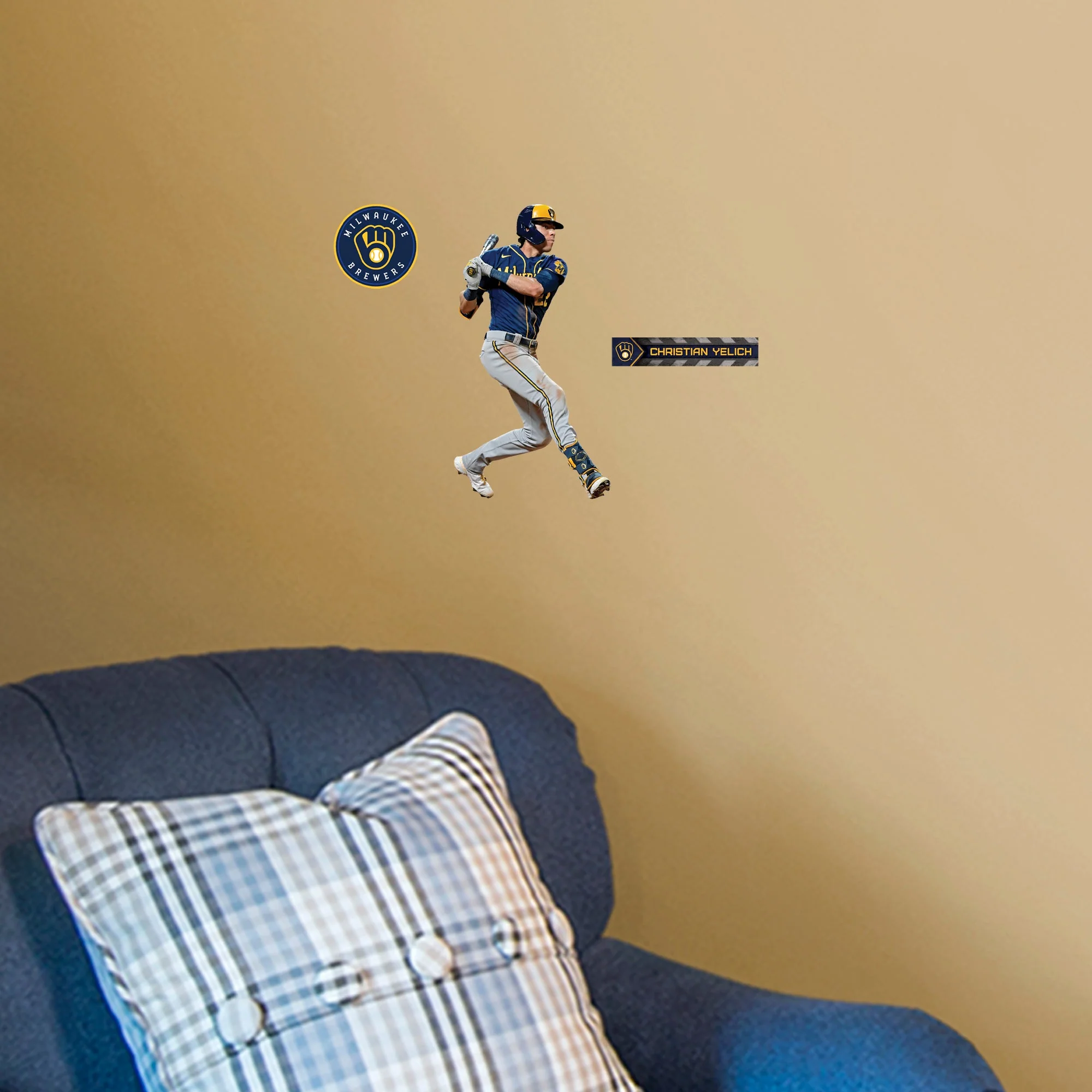Christian Yelich - RealBig Collection - Official MLB - Milwaukee Brewers - Reusable Vinyl Wall Decals #4 - Image 4