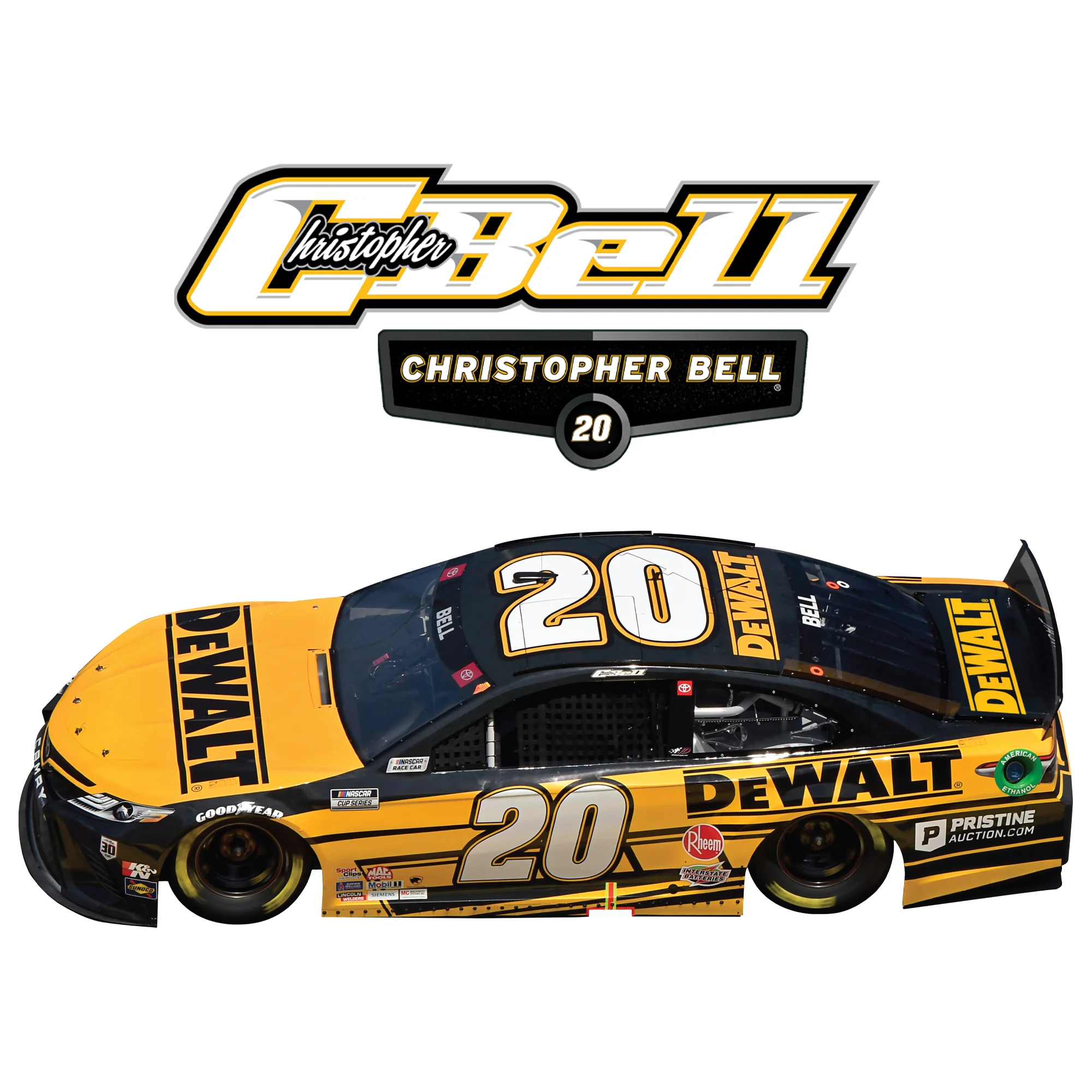Christopher Bell - RealBig DeWalt Car Collection - Official NASCAR - Reusable Vinyl Wall Decals - Image 9