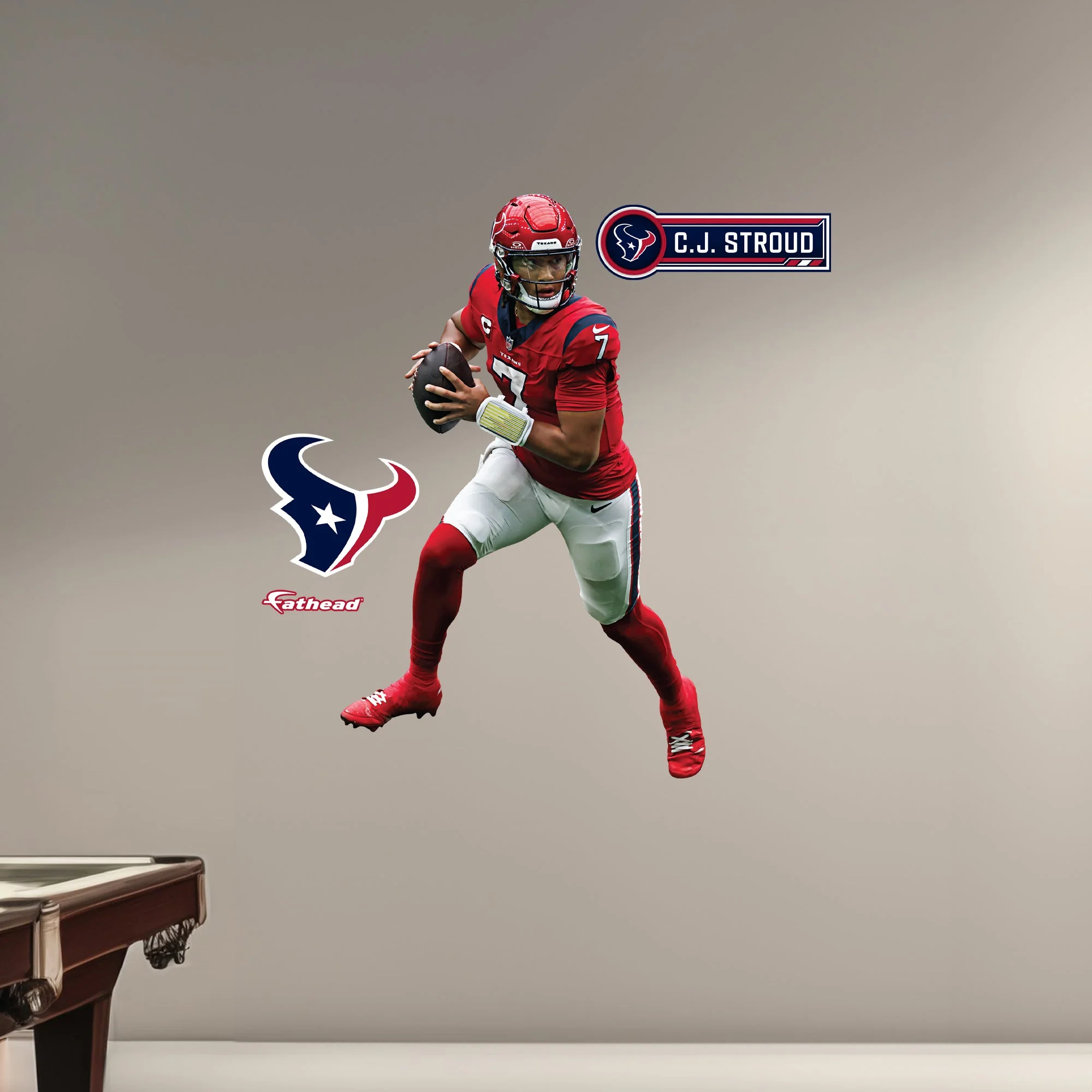 C.J. Stroud - RealBig Red Collection - Official NFL - Houston Texans - Reusable Vinyl Wall Decals - Image 6