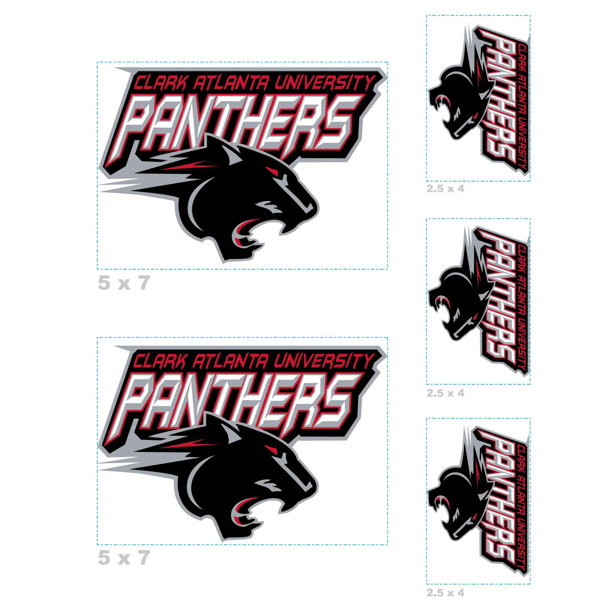 Clark Atlanta Panthers - 5 Logo Minis (Mixed Sizes) - Official NCAA - Reusable Vinyl Decals - Image 3