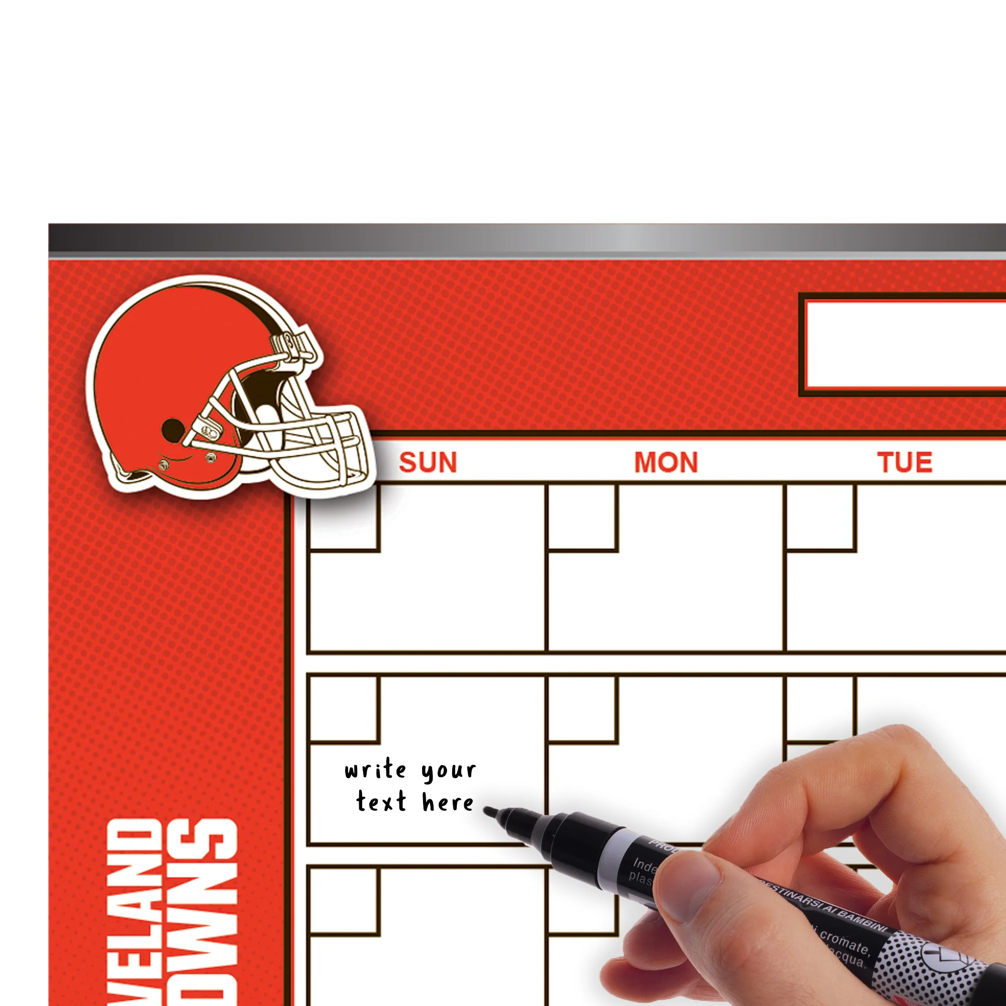 Cleveland Browns - Dry Erase Calendar - Official NFL - Reusable Vinyl Wall Decal - Image 2