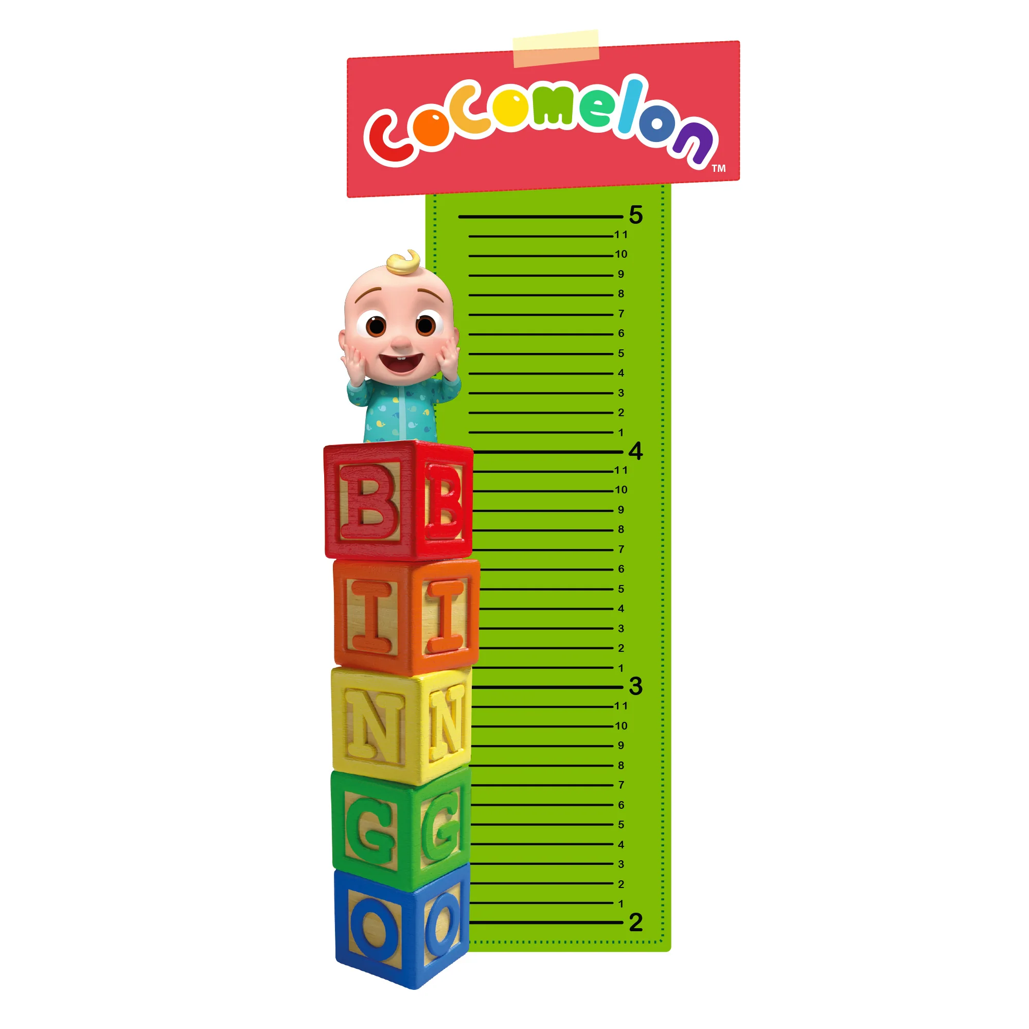 CoComelon - Growth Chart - Official CoComelon - Reusable Vinyl Wall Decal - Image 2