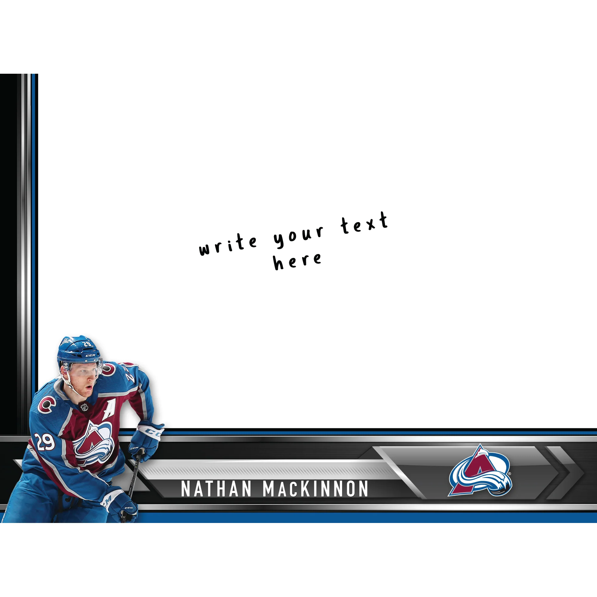 Colorado Avalanche - Nathan MacKinnon - Dry Erase Whiteboard - Official NHL - Reusable Vinyl Wall Decal - Image 2