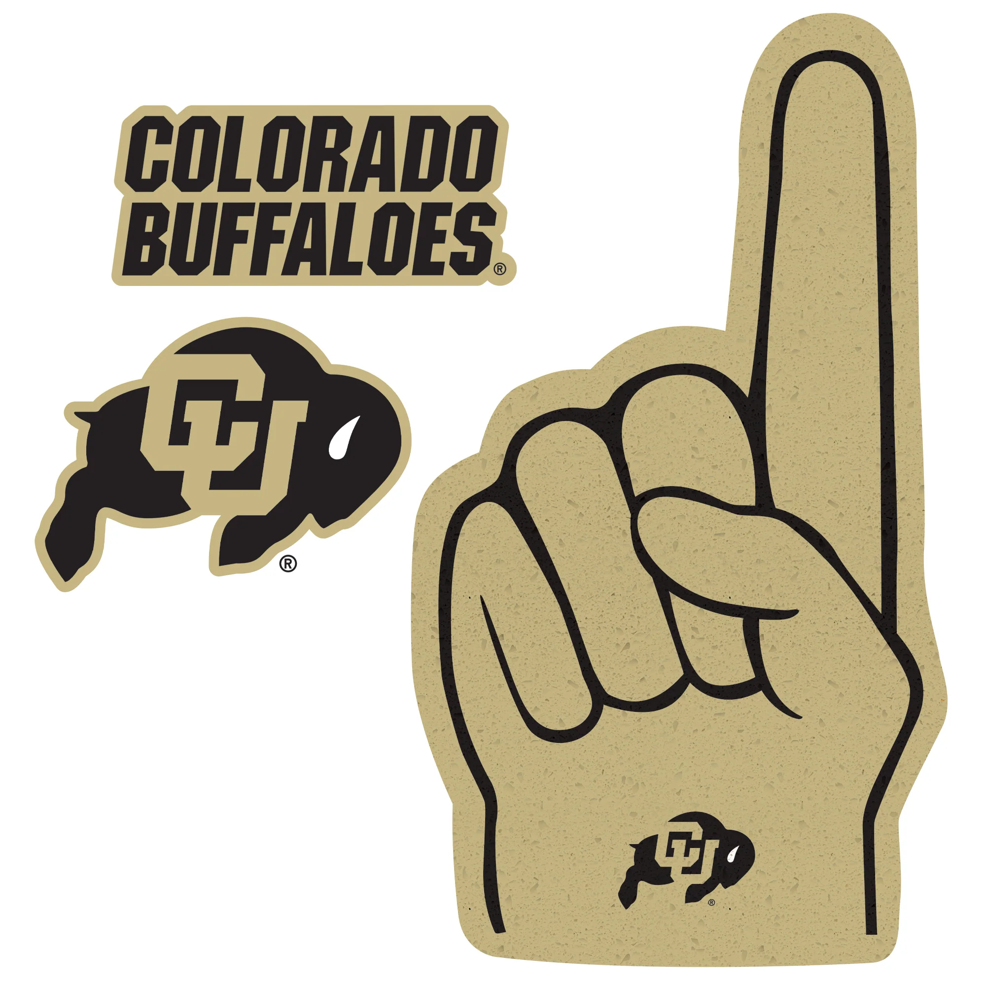 Colorado Buffaloes - RealBig Foam Finger Collection - Official NCAA - Reusable Vinyl Wall Decals - Image 3